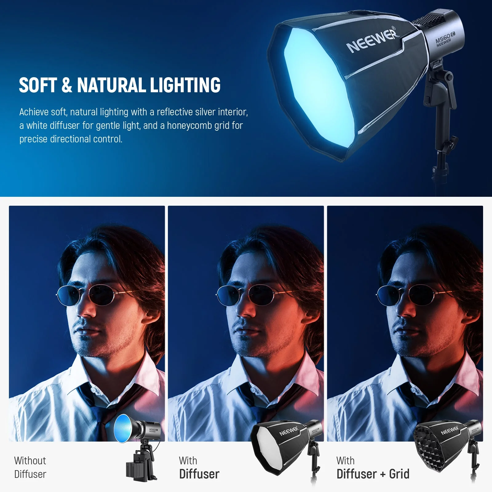 NEEWER NS3P Octagonal Softbox with NEEWER Mount - Image 4