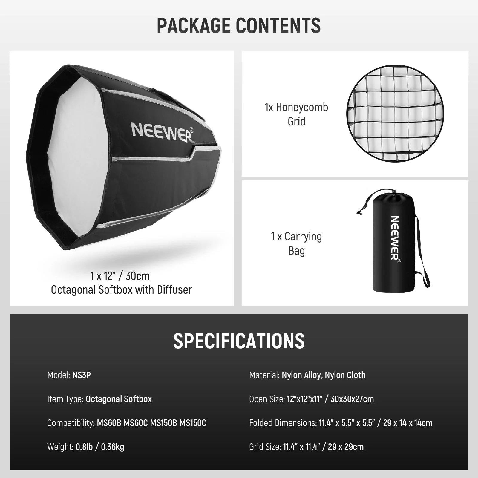 NEEWER NS3P Octagonal Softbox with NEEWER Mount - Image 7