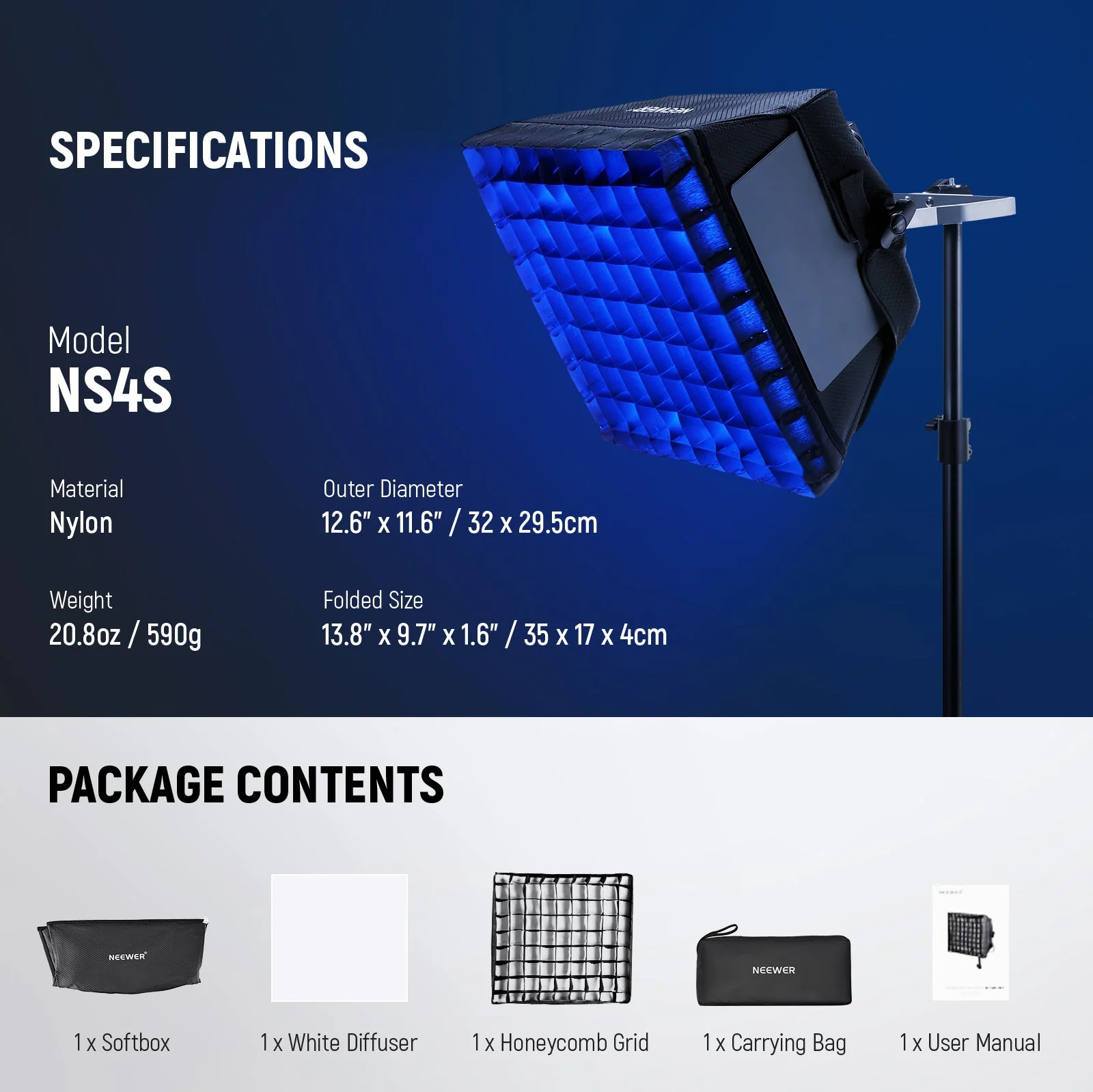 NEEWER NS4S Upgraded Softbox Diffuser for NL660 RGB660 PRO - Image 8