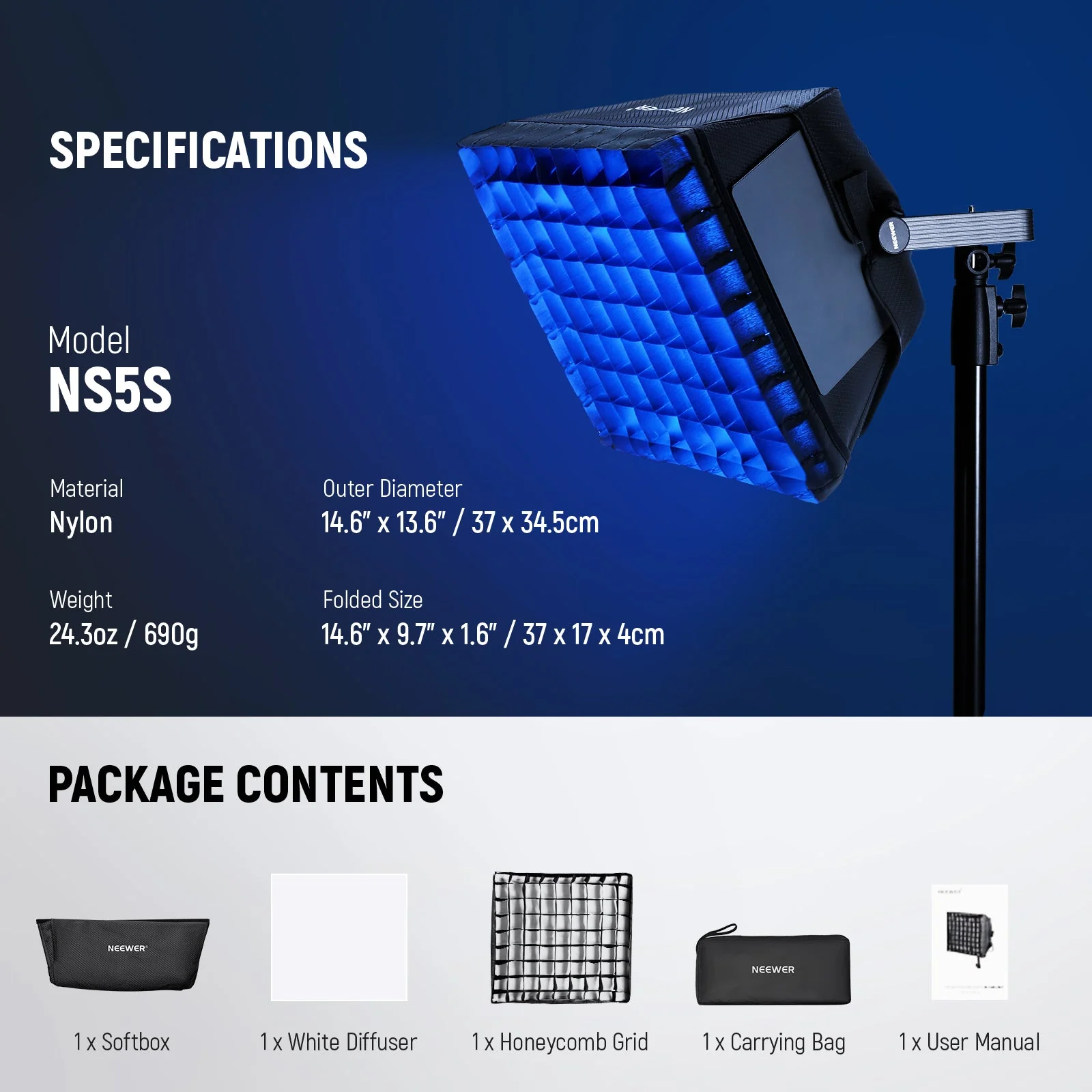 NEEWER NS5S Upgraded Softbox Diffuser For RGB1200 - Image 8