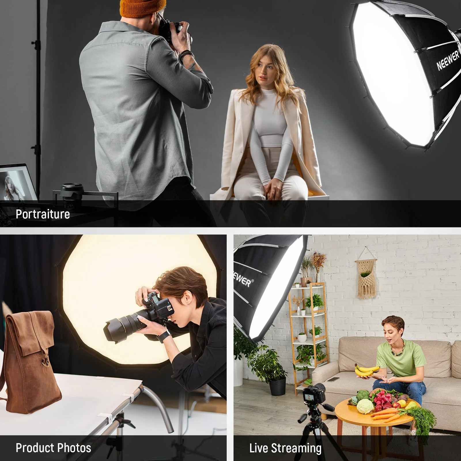 NEEWER NS6P 25.6"/33.5" Parabolic Softbox Dodecagon - Image 7