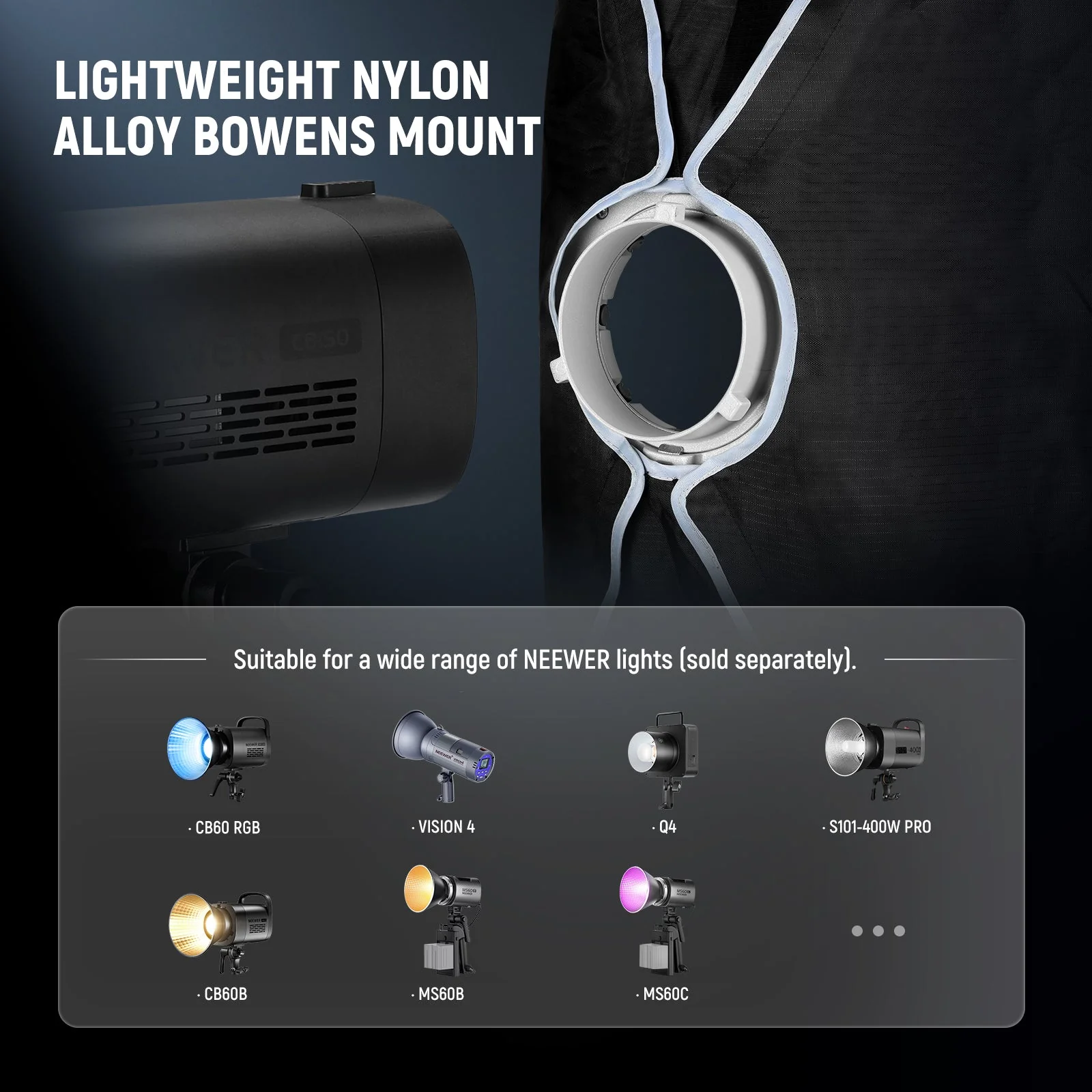 NEEWER NS93P/NS94P Rectangular Quick Release Softbox with Bowens Mount - Image 6