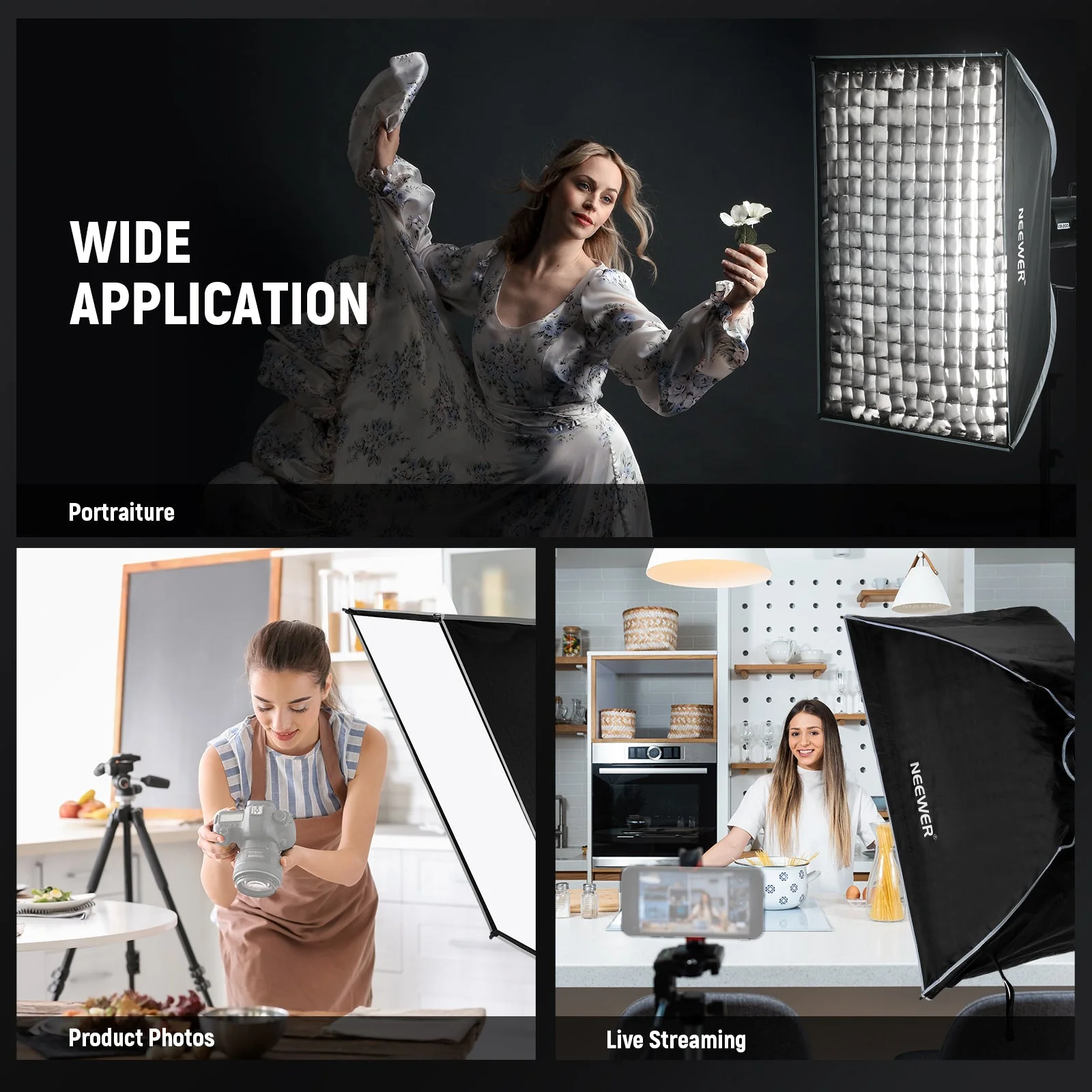 NEEWER NS93P/NS94P Rectangular Quick Release Softbox with Bowens Mount - Image 7