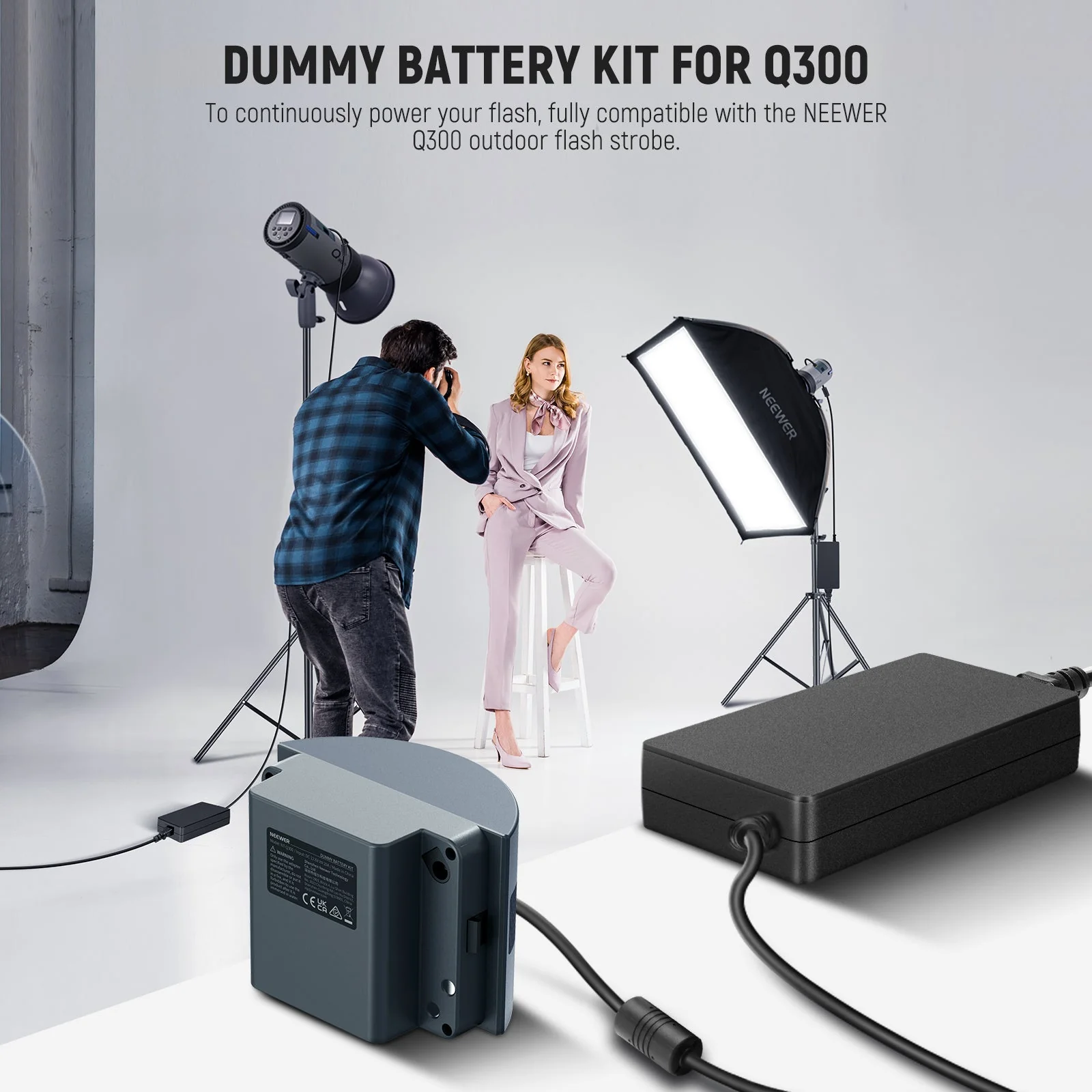 NEEWER NT-Q300 Dummy Battery Kit for Q300 Flash - Image 4