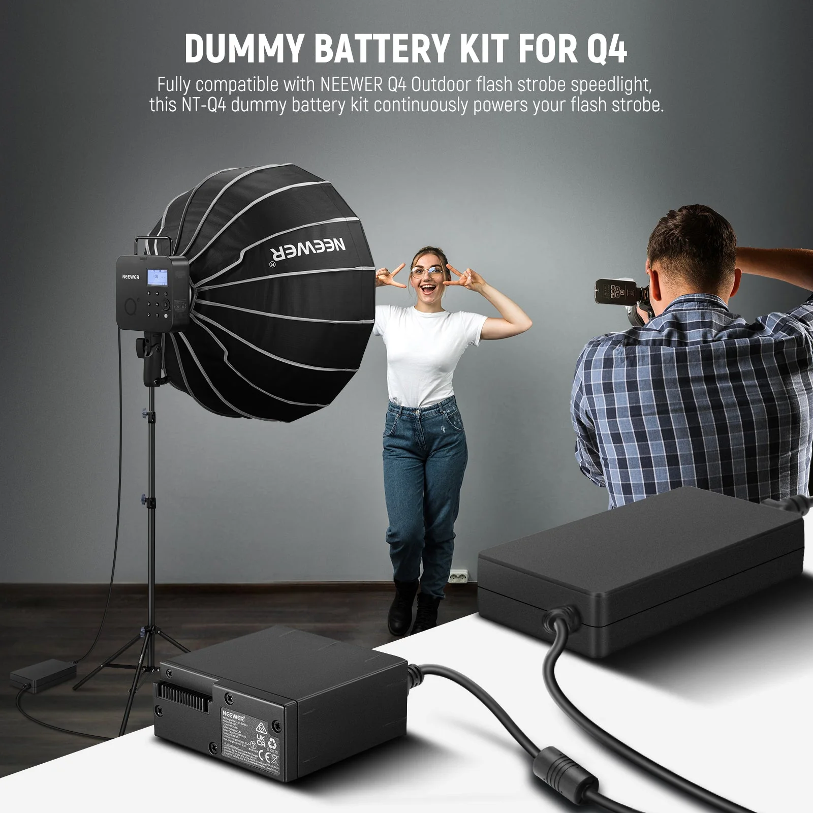 NEEWER NT-Q4 Dummy Battery Kit For Q4 Flash - Image 4