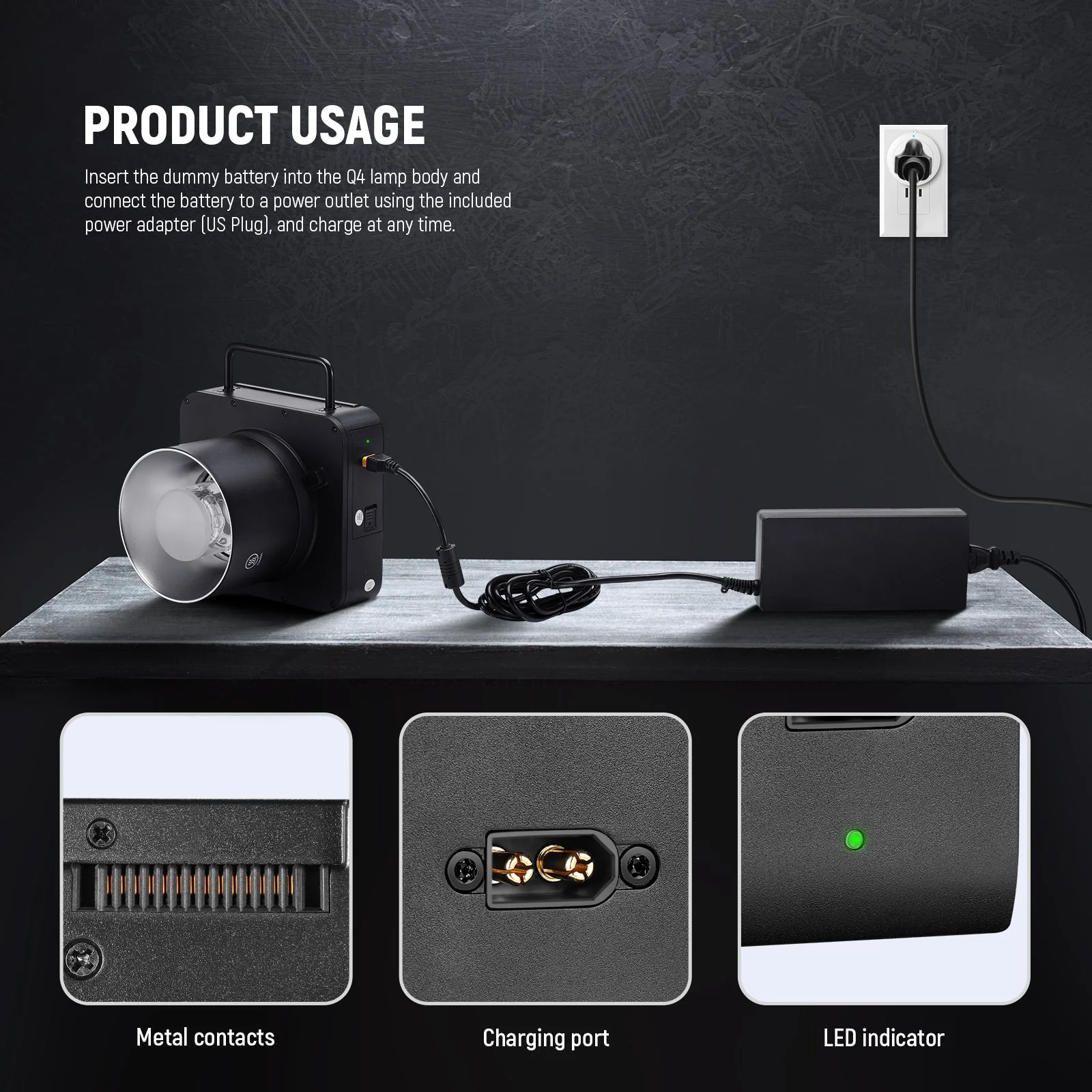 NEEWER NT-Q4 Dummy Battery Kit For Q4 Flash - Image 5