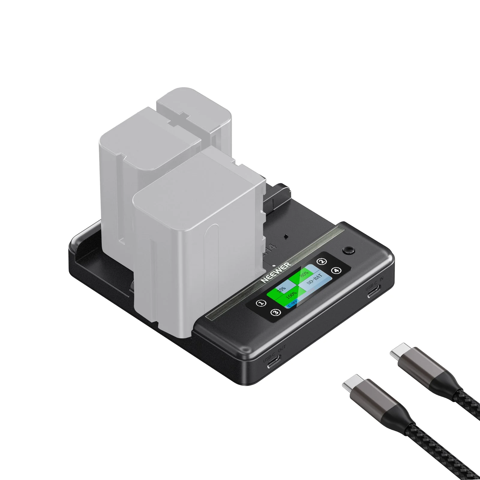 NEEWER NW-F4R 4-Channel Battery Charger for NP-F Series Batteries