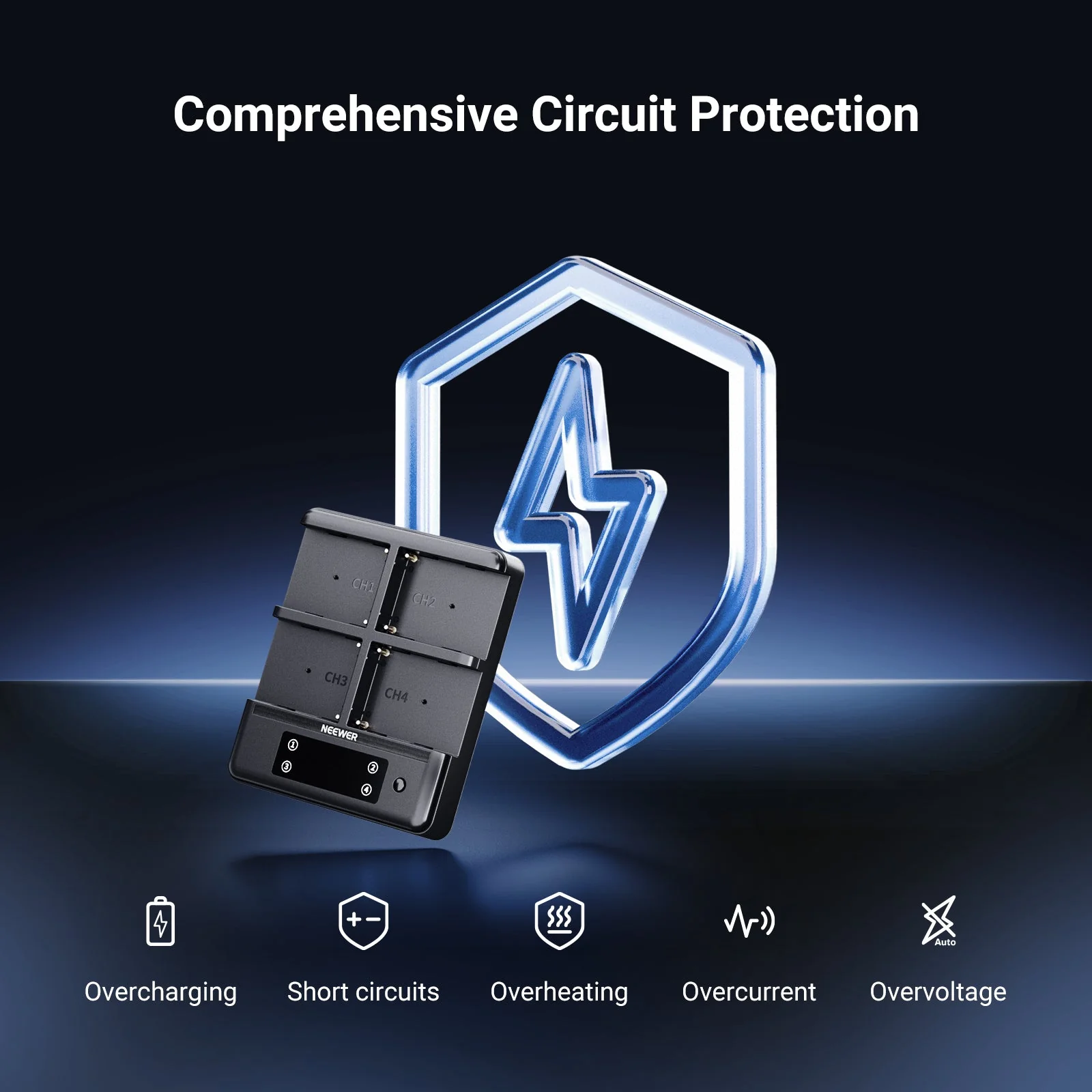 NEEWER NW-F4R 4-Channel Battery Charger for NP-F Series Batteries - Image 14