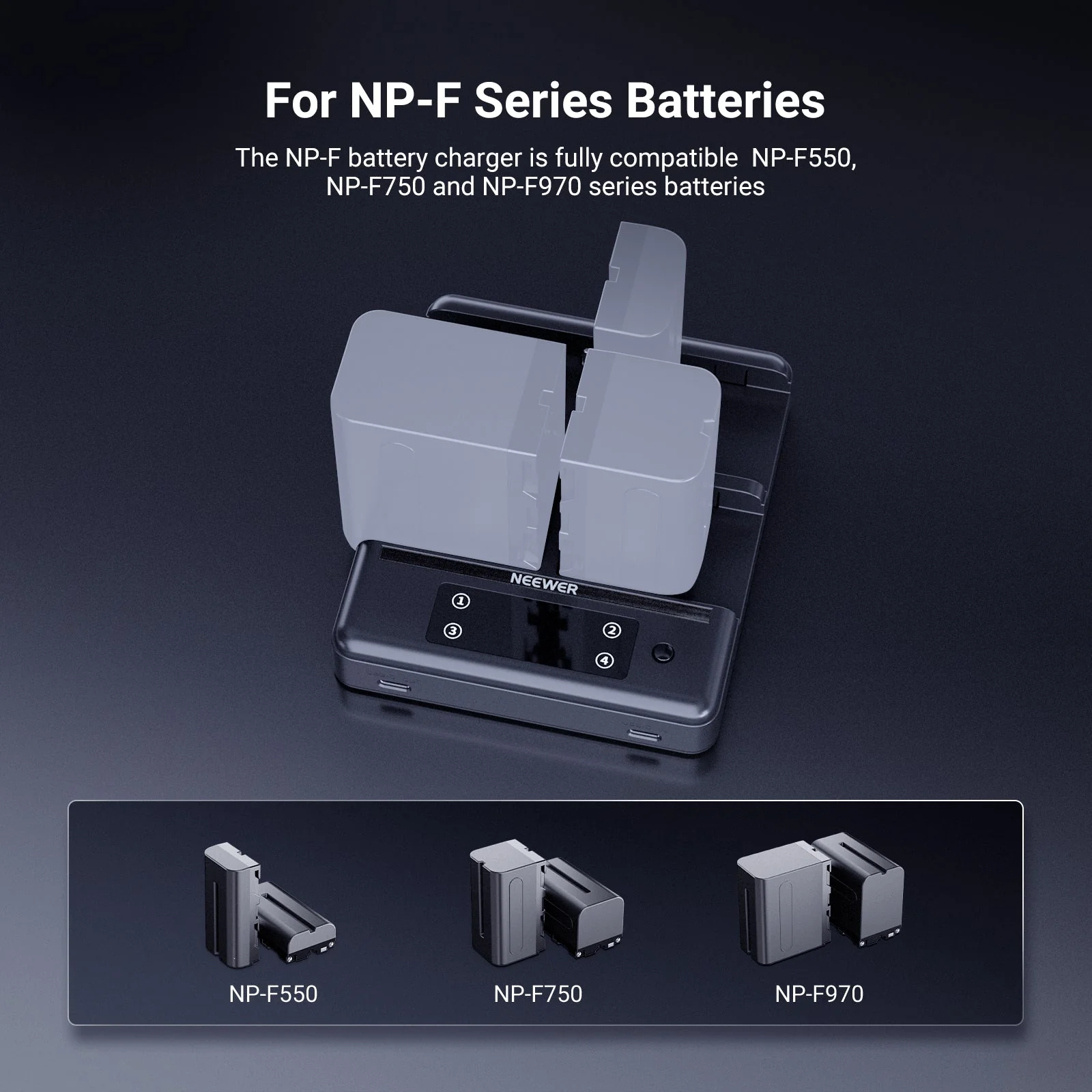 NEEWER NW-F4R 4-Channel Battery Charger for NP-F Series Batteries - Image 15