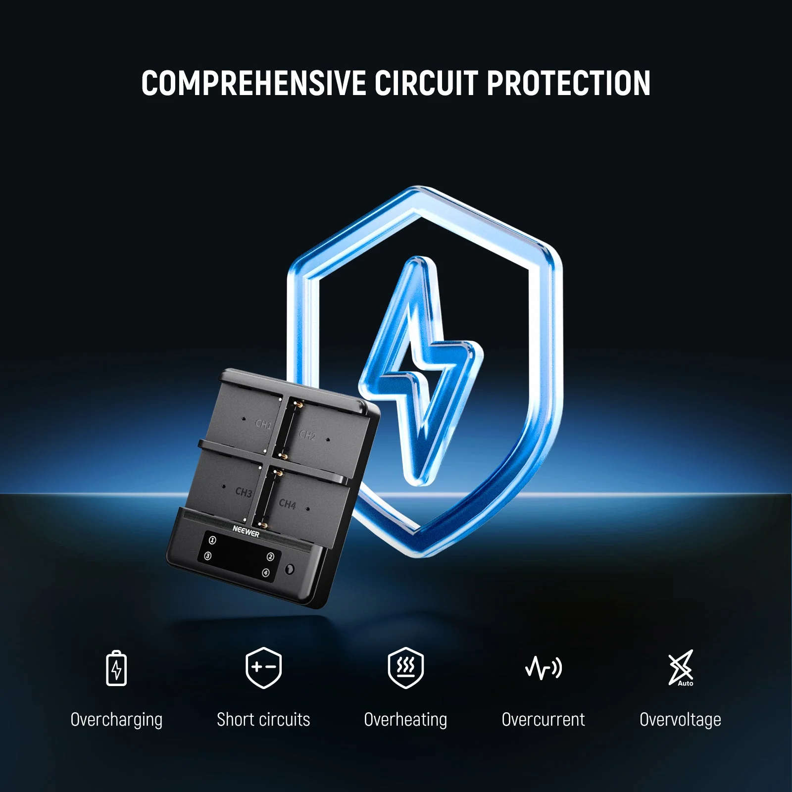 NEEWER NW-F4R 4-Channel Battery Charger for NP-F Series Batteries - Image 6