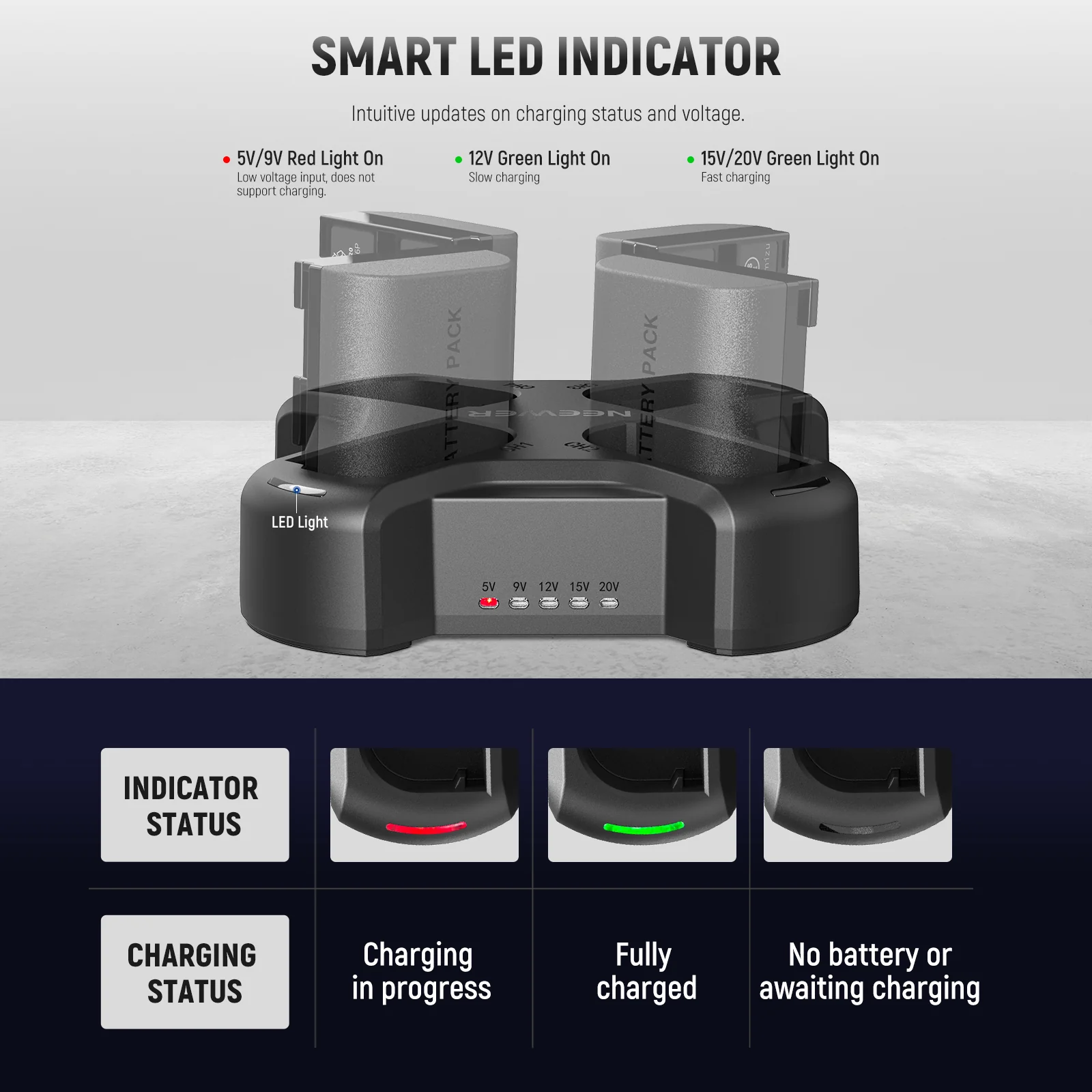NEEWER NW-P4 LP-E6 Battery Charger with PD 45W Fast Charging - Image 3