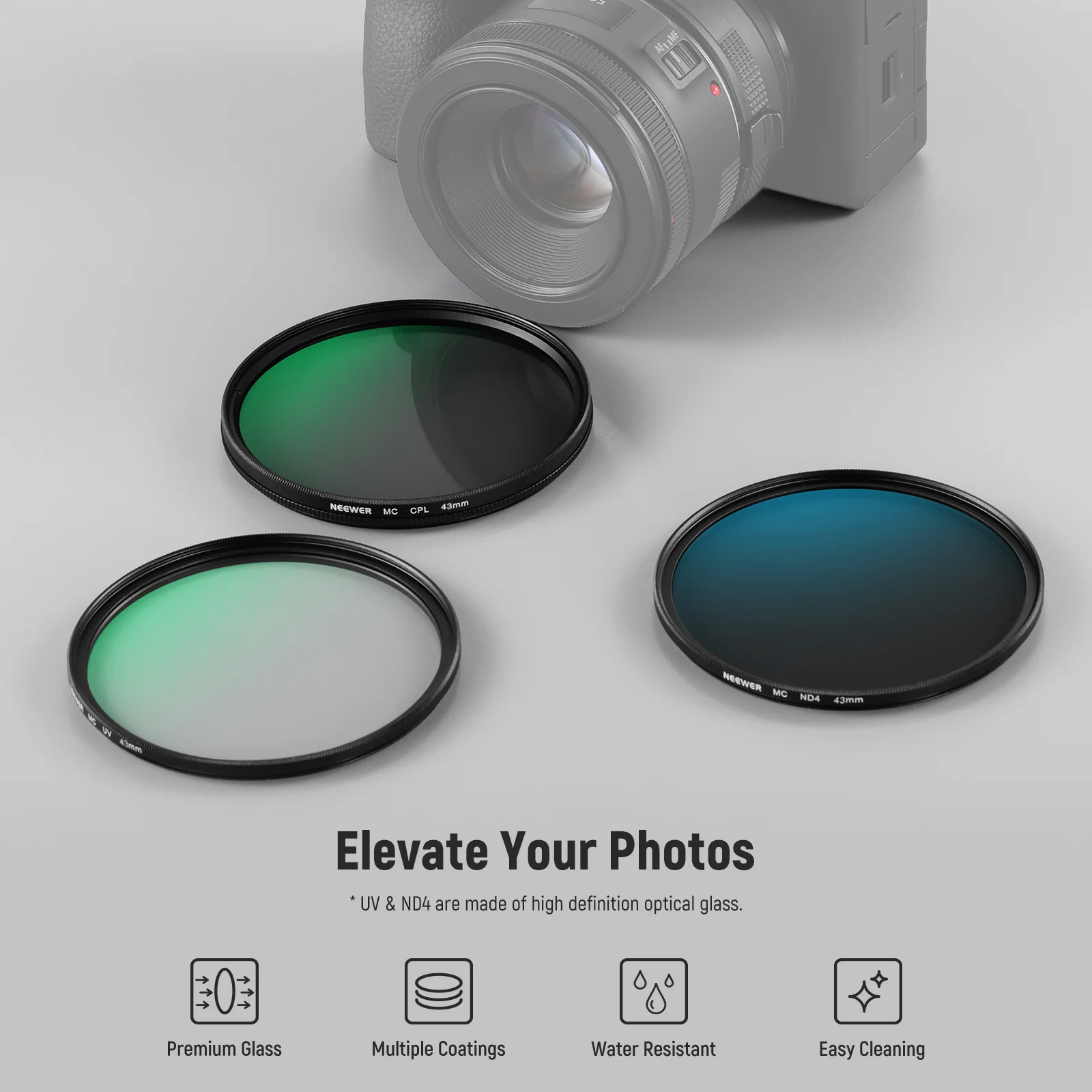 NEEWER NW SERIES A UV&CPL&ND4 Lens Filter Kit - Image 3