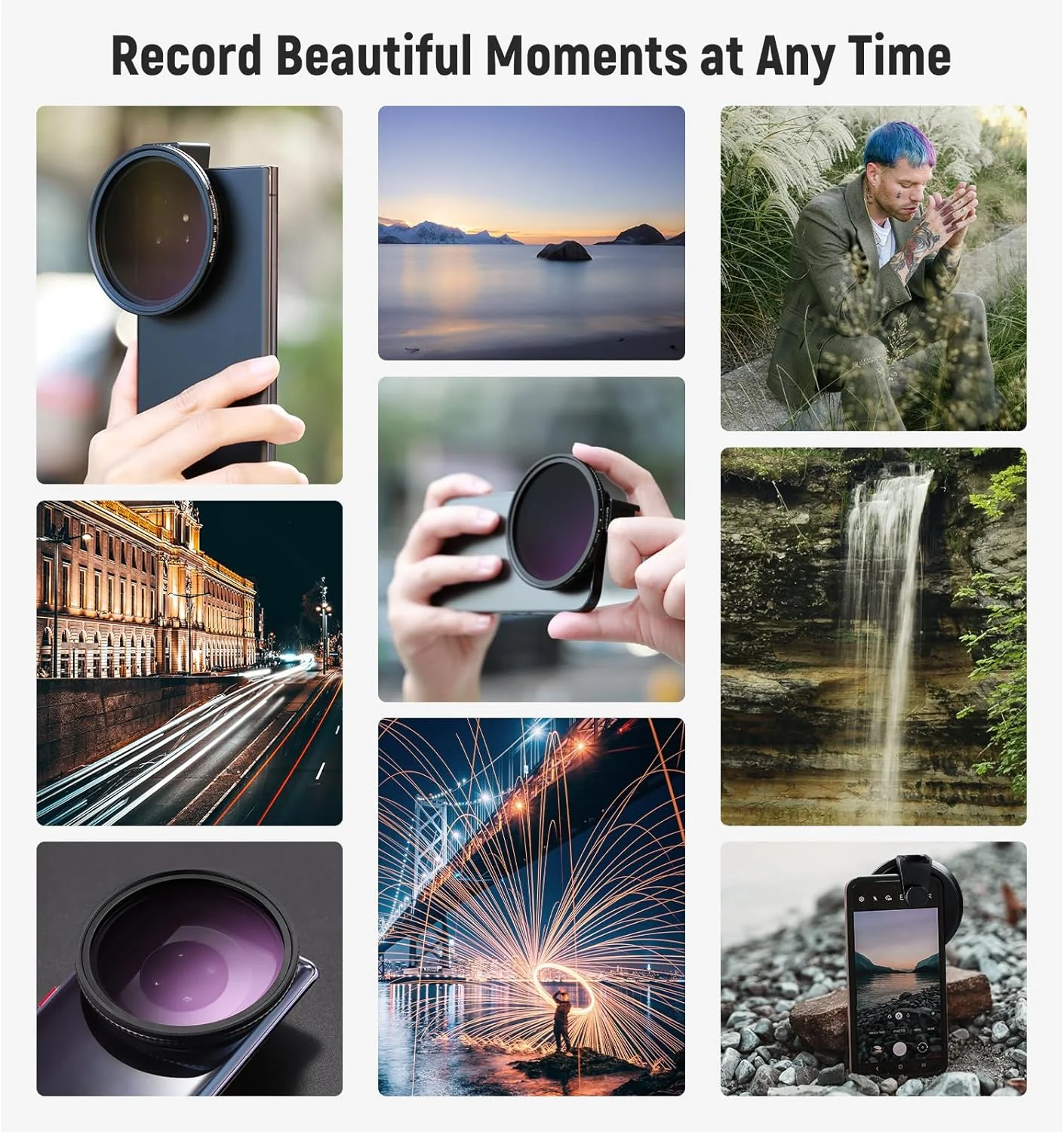 NEEWER Clip On 67mm ND2-ND32 HD Variable Phone Lens Filter Kit - Image 16