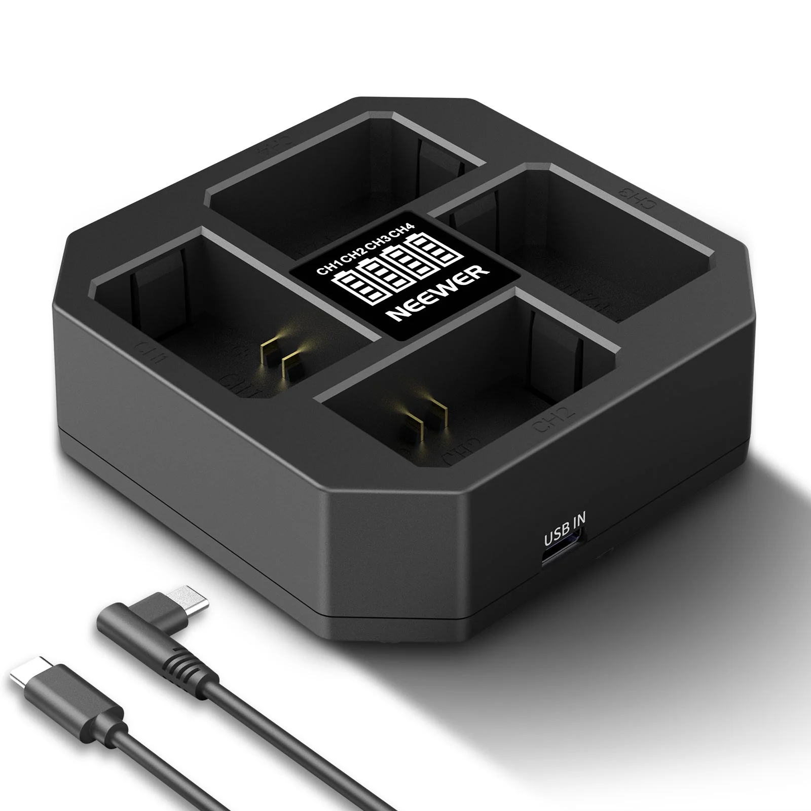 NEEWER NW-Z4 4-Channel Charger 45W PD Fast Charging for NP-FZ100 Battery