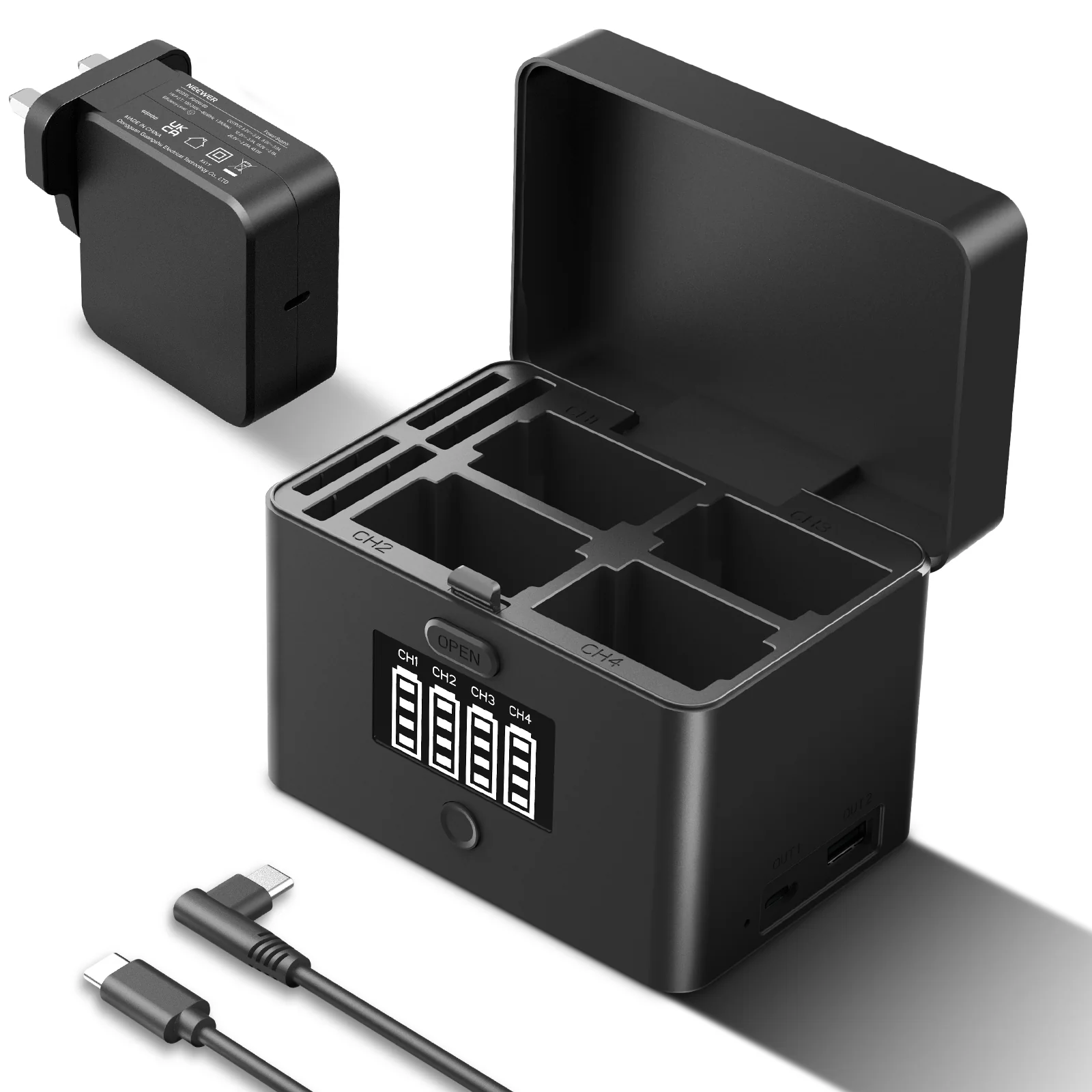 NEEWER NW-ZP4 2 in 1 Four Channel USB Battery Charger for NP-FZ100 & LP-E6 - Image 10