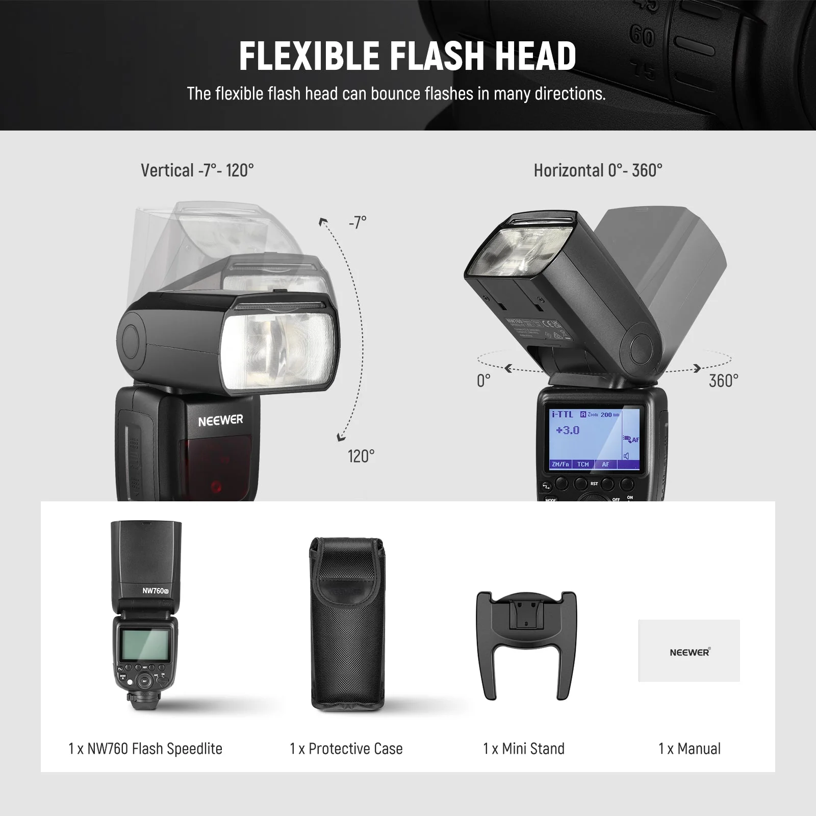 NEEWER NW760 76Ws TTL HSS Camera Flash Speedlite - Image 11