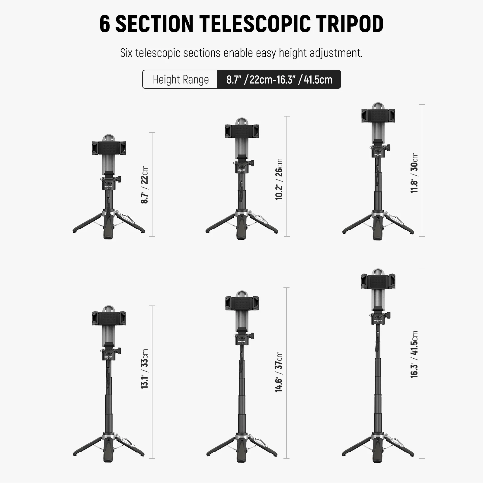 NEEWER P15 Foldable Selfie Stick Phone Tripod with Bluetooth Remote - Image 10
