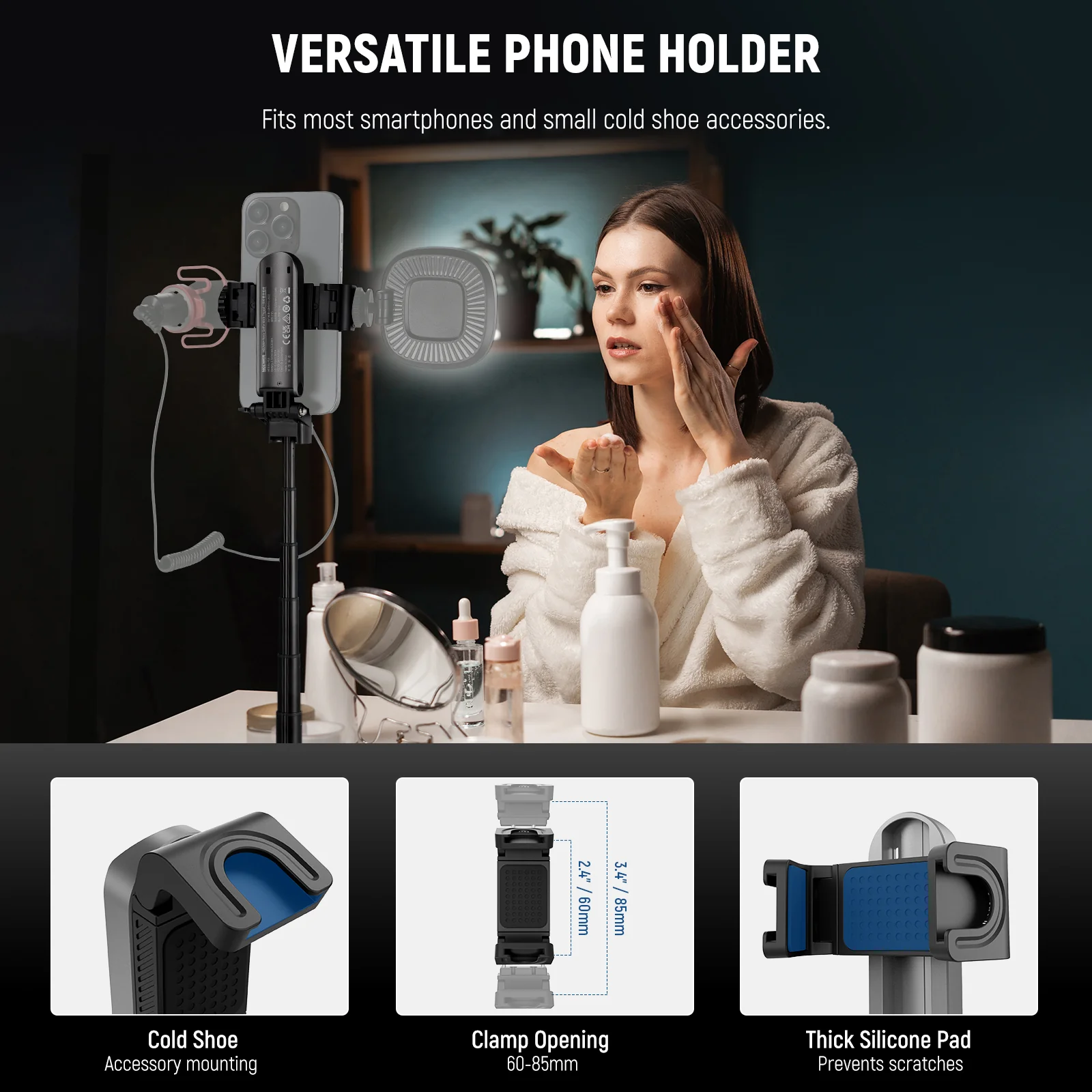NEEWER P15 Foldable Selfie Stick Phone Tripod with Bluetooth Remote - Image 11