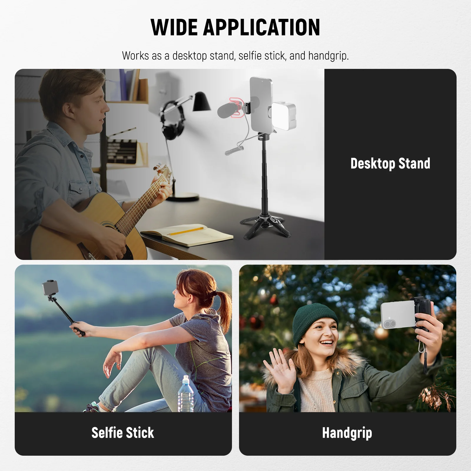 NEEWER P15 Foldable Selfie Stick Phone Tripod with Bluetooth Remote - Image 12
