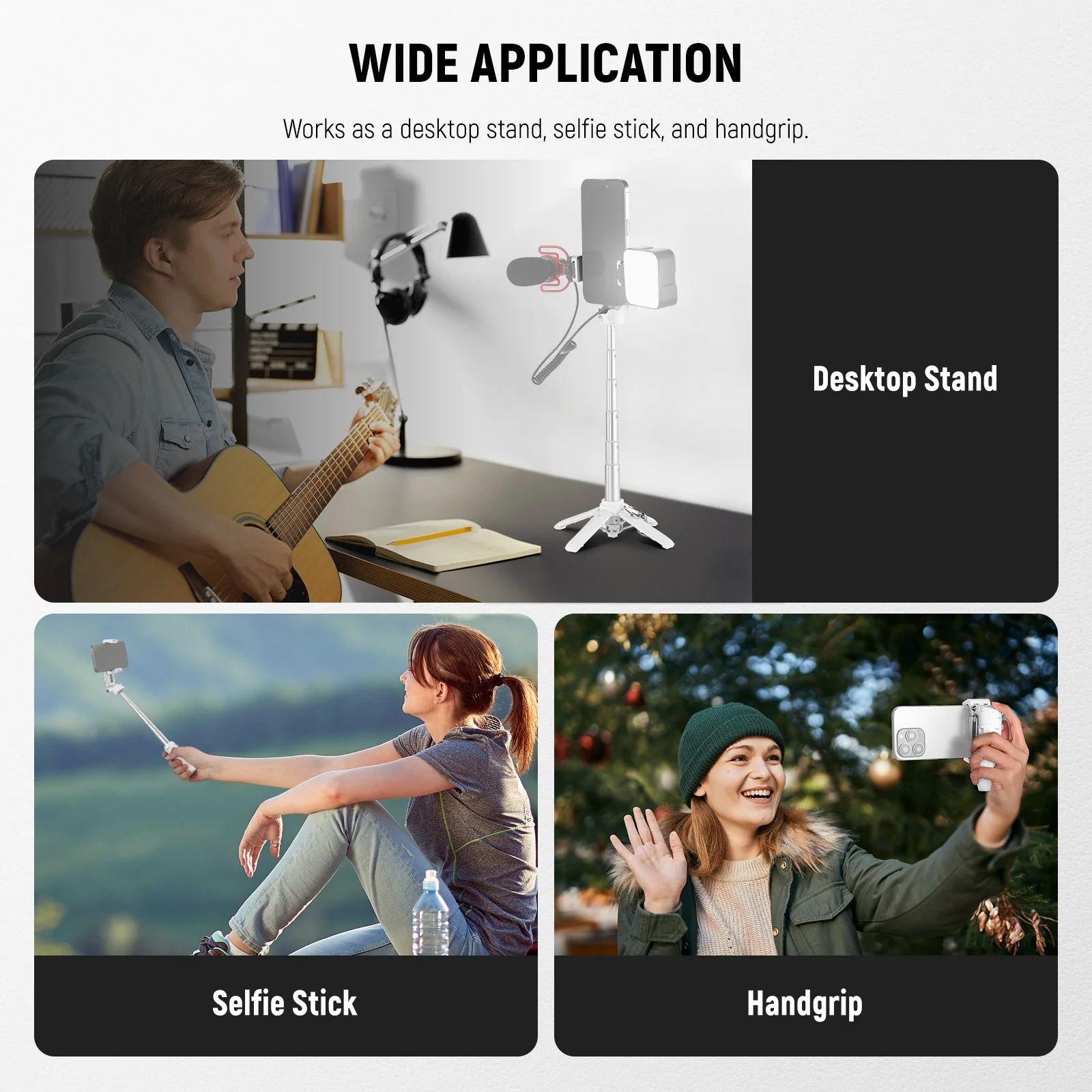 NEEWER P15 Foldable Selfie Stick Phone Tripod with Bluetooth Remote - Image 3