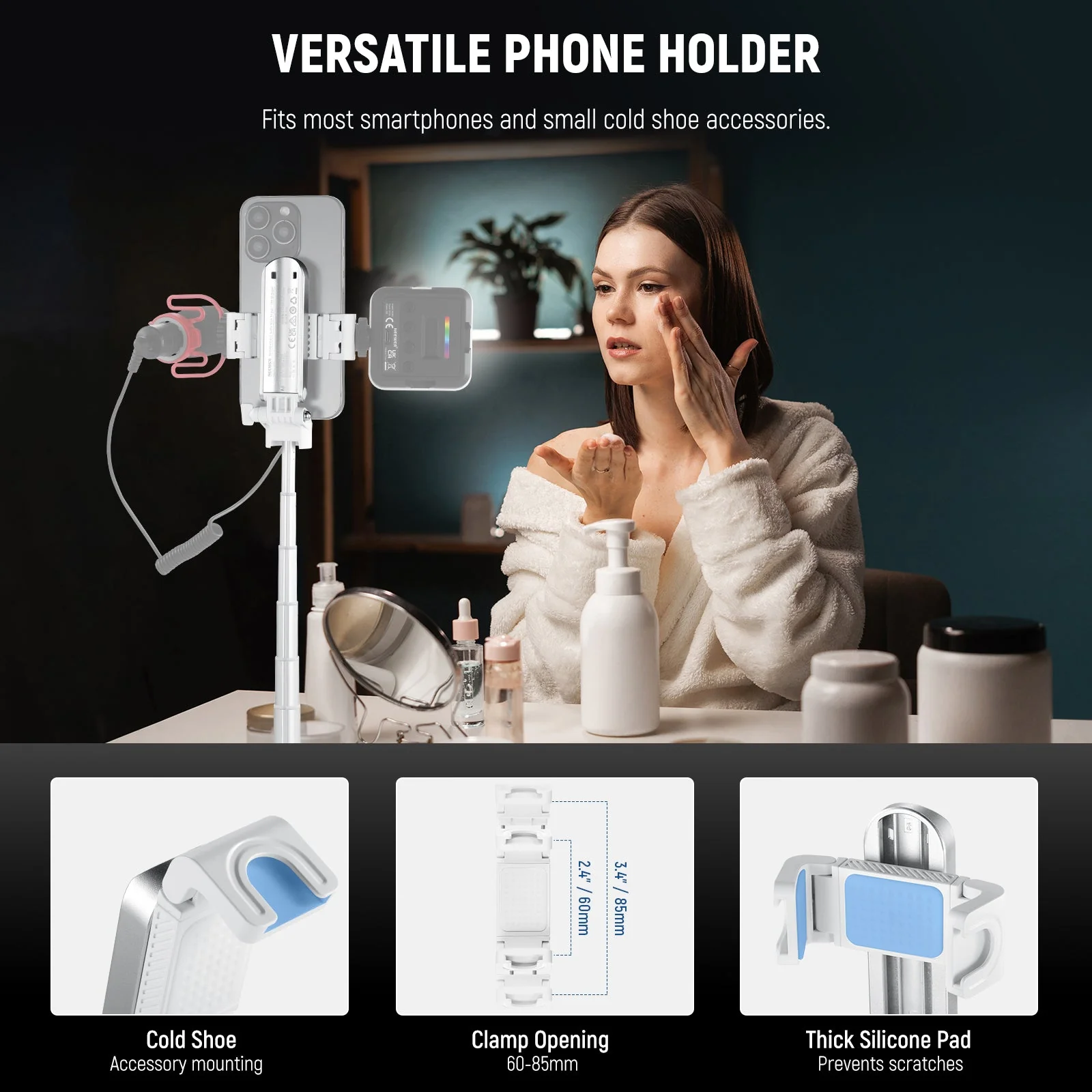 NEEWER P15 Foldable Selfie Stick Phone Tripod with Bluetooth Remote - Image 5