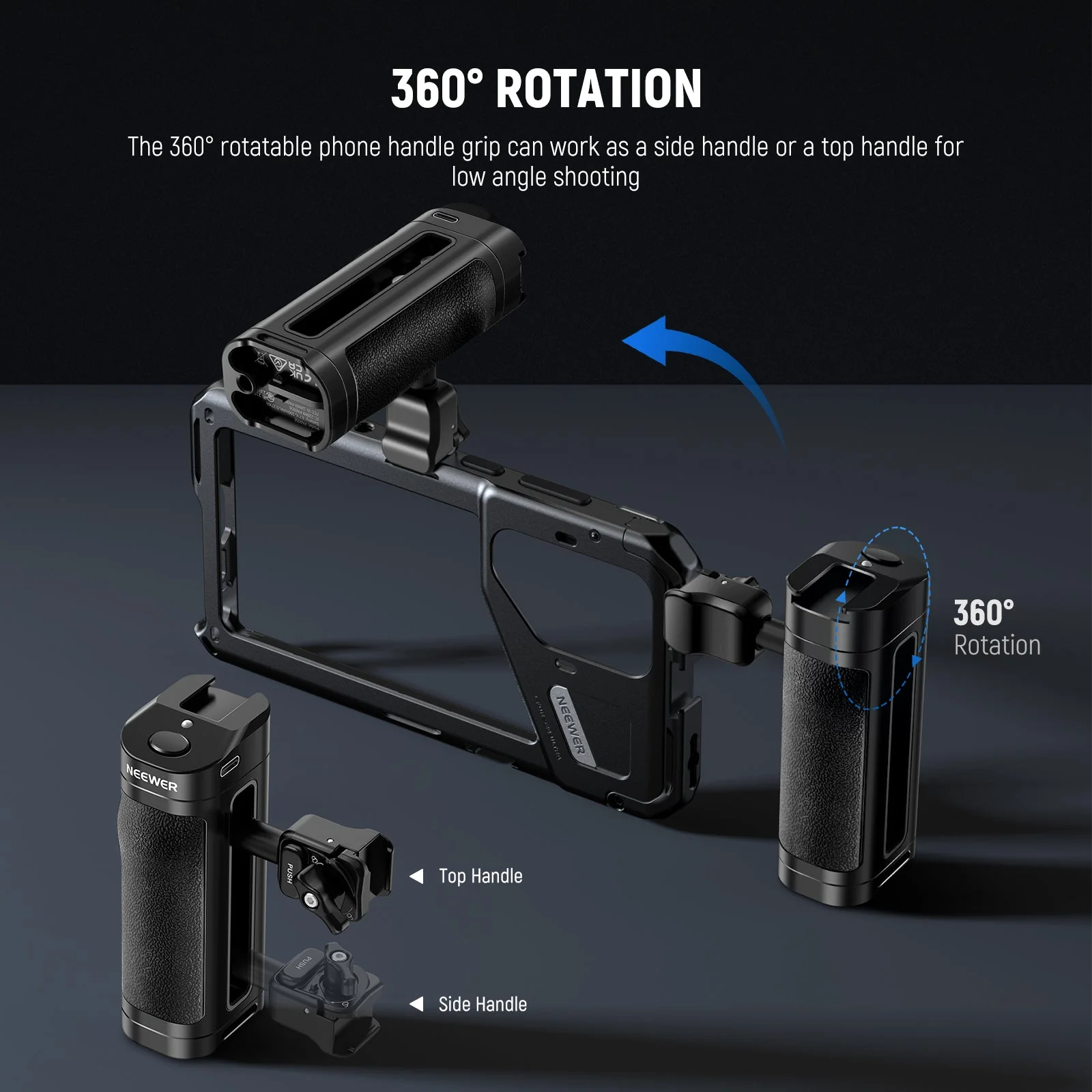 NEEWER PA005E PRO Bluetooth Side Handle for Quick Release NEEWER Phone Cage - Image 4