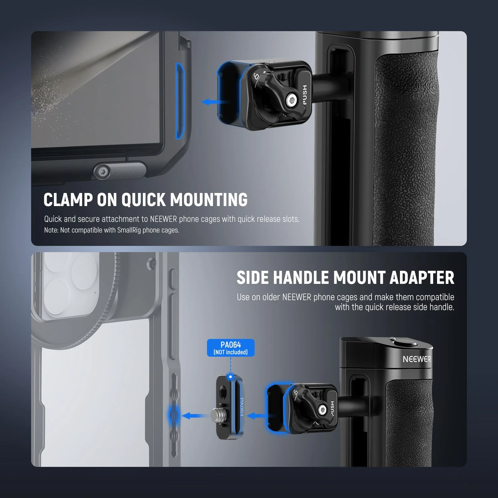 NEEWER PA005E PRO Bluetooth Side Handle for Quick Release NEEWER Phone Cage - Image 9