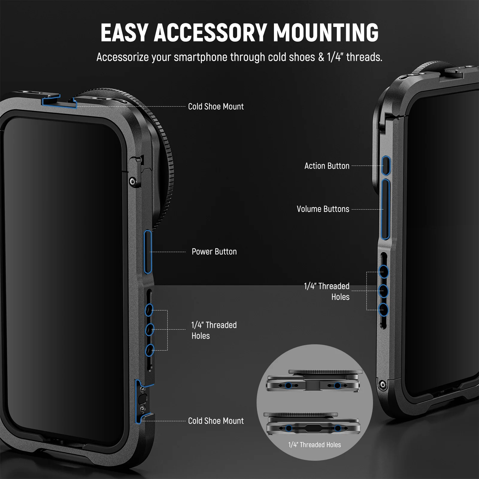 NEEWER PA023 Metal Cage For iPhone 15 Pro/ Pro Max - Image 21