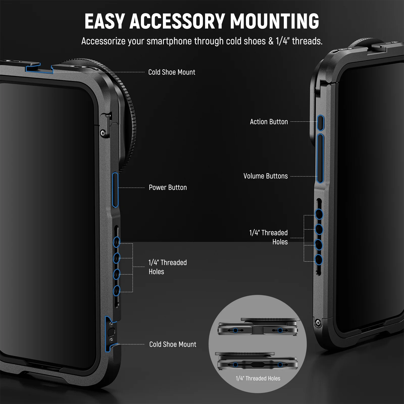 NEEWER PA023 Metal Cage For iPhone 15 Pro/ Pro Max - Image 29