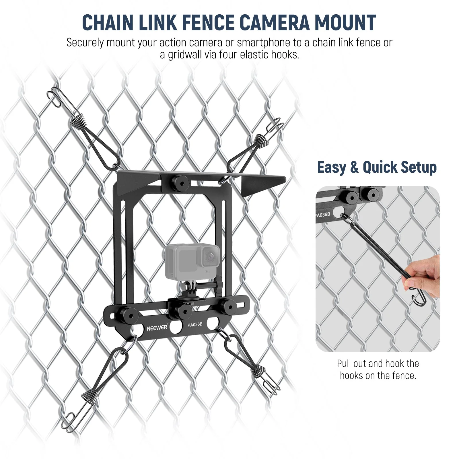 NEEWER PA036B Fence Phone & Camera Mount - Image 2