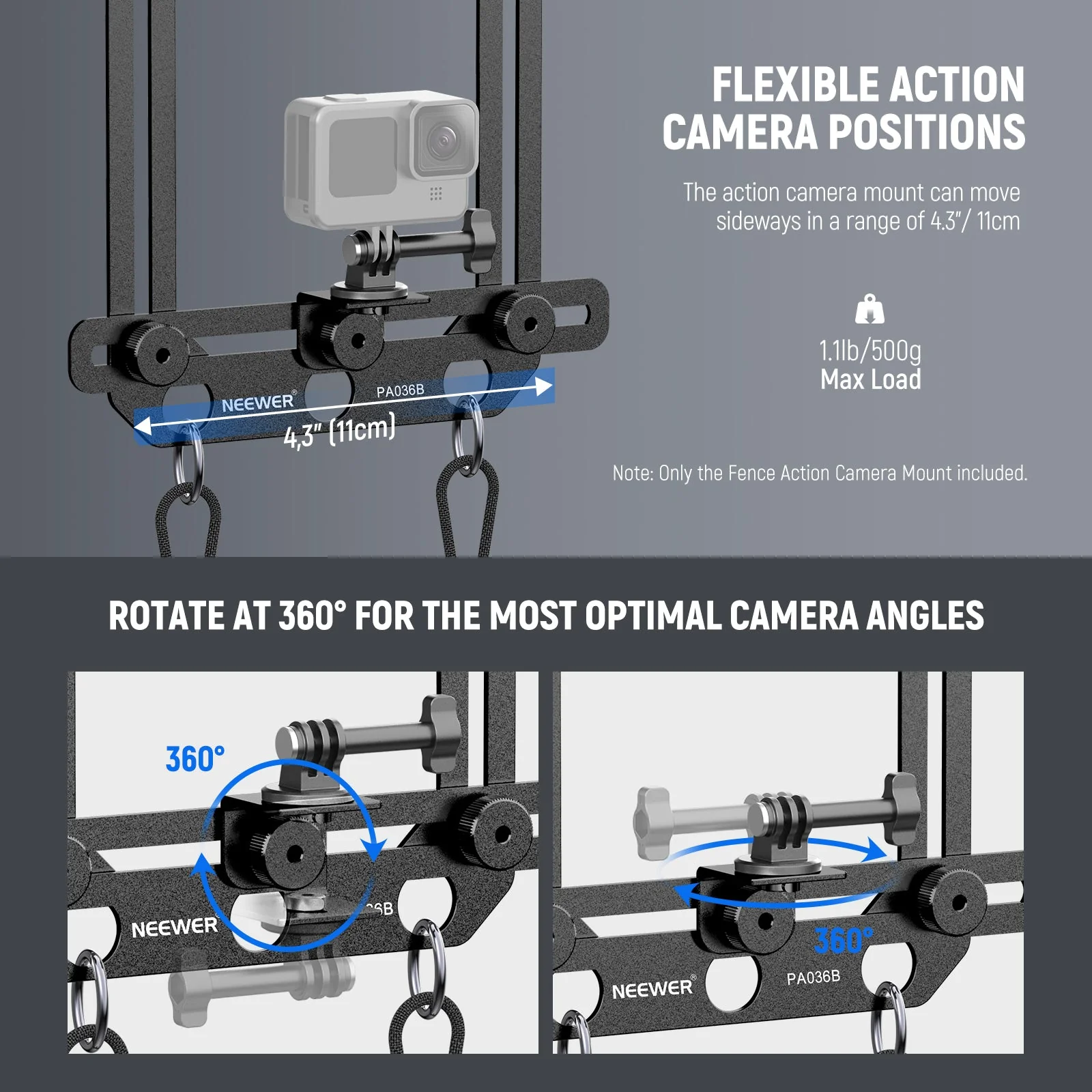 NEEWER PA036B Fence Phone & Camera Mount - Image 3