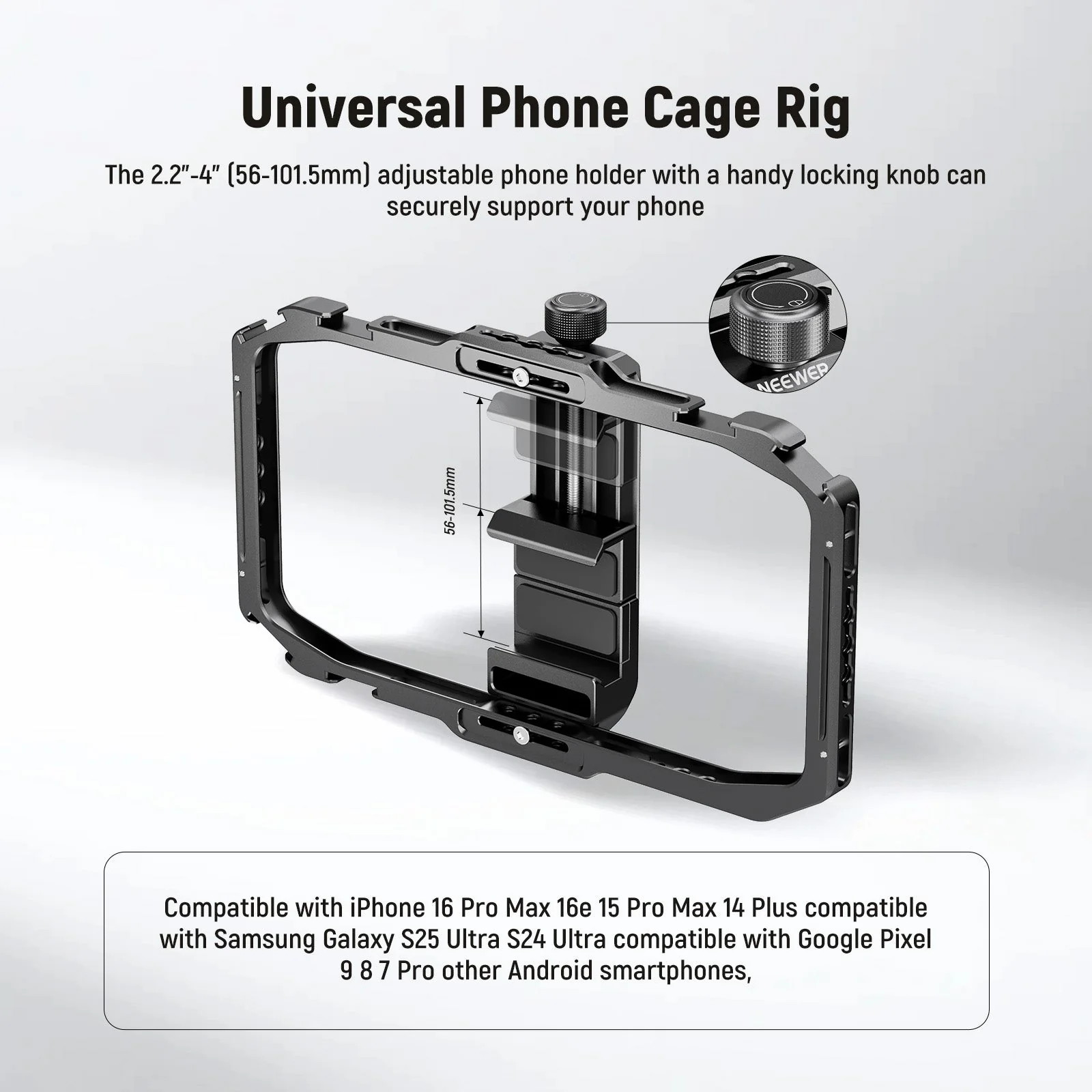 NEEWER PA039 Universal Aluminum Alloy Phone Cage Rig - Image 2