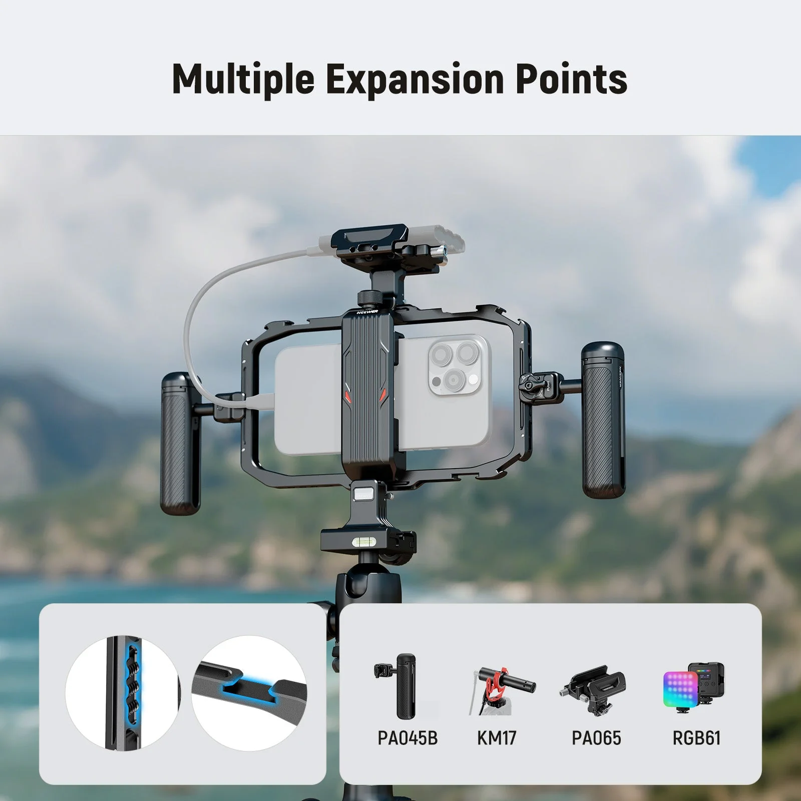 NEEWER PA039 Universal Aluminum Alloy Phone Cage Rig - Image 4