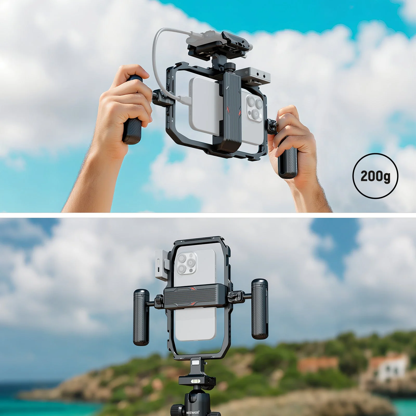 NEEWER PA039 Universal Aluminum Alloy Phone Cage Rig - Image 6