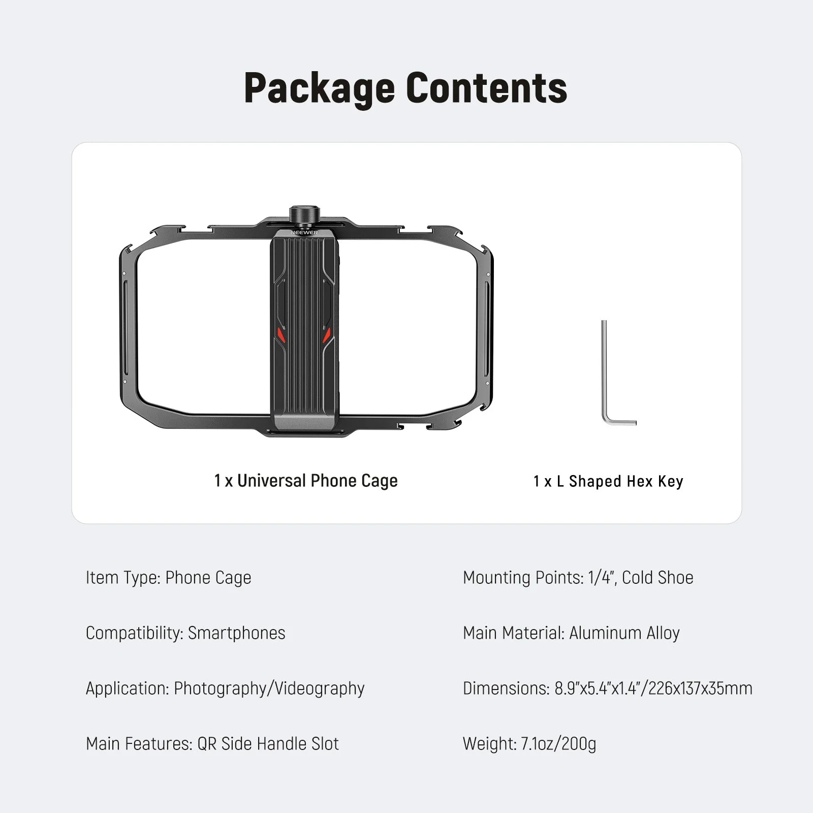 NEEWER PA039 Universal Aluminum Alloy Phone Cage Rig - Image 7
