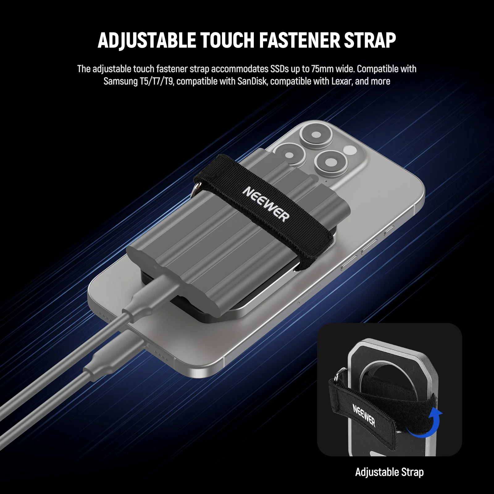 NEEWER PA040 Magnetic SSD Holder For MagSafe iPhone 16 15 Pro Max - Image 5