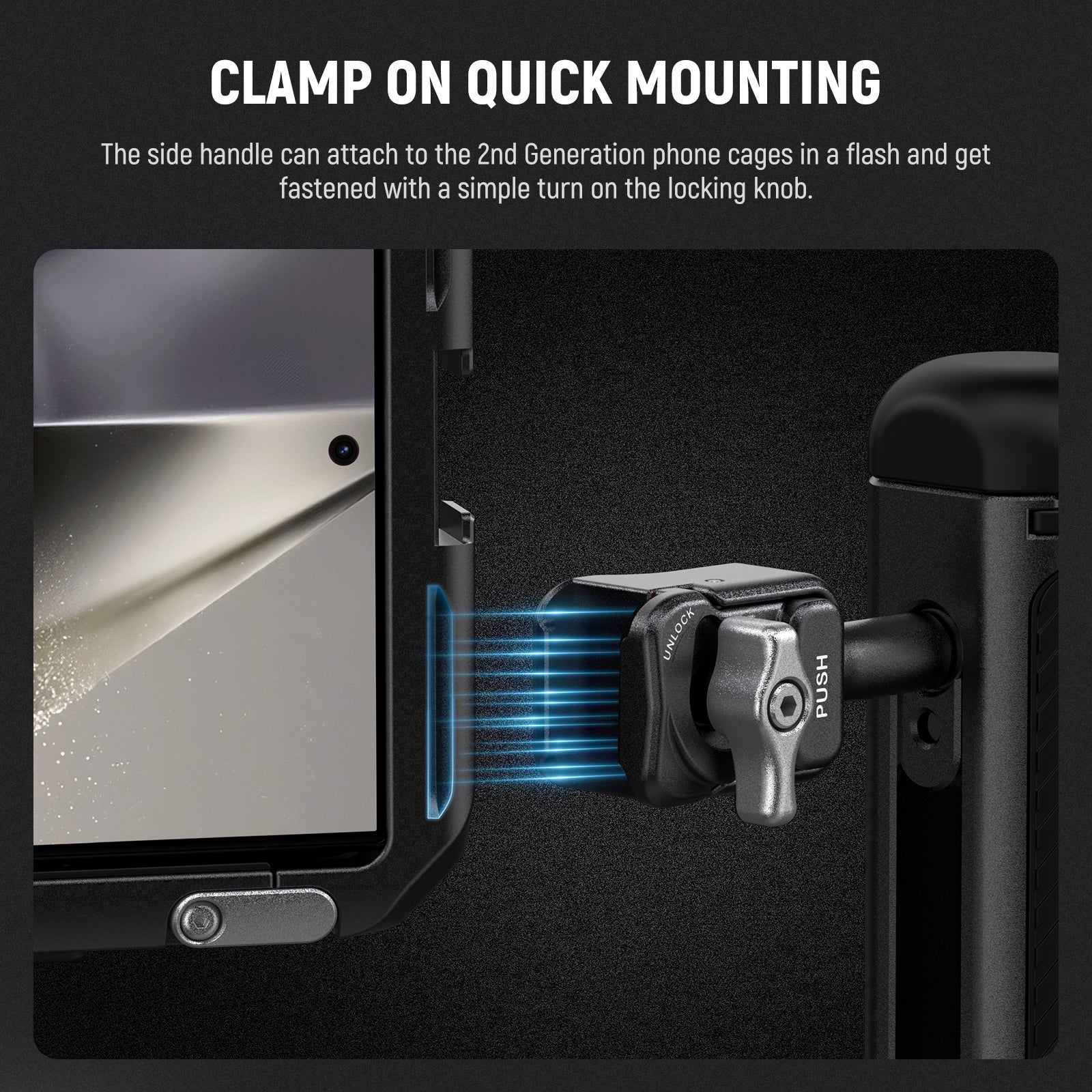 NEEWER PA045 360° Rotation Quick Release Phone Cage Side Handle - Image 16