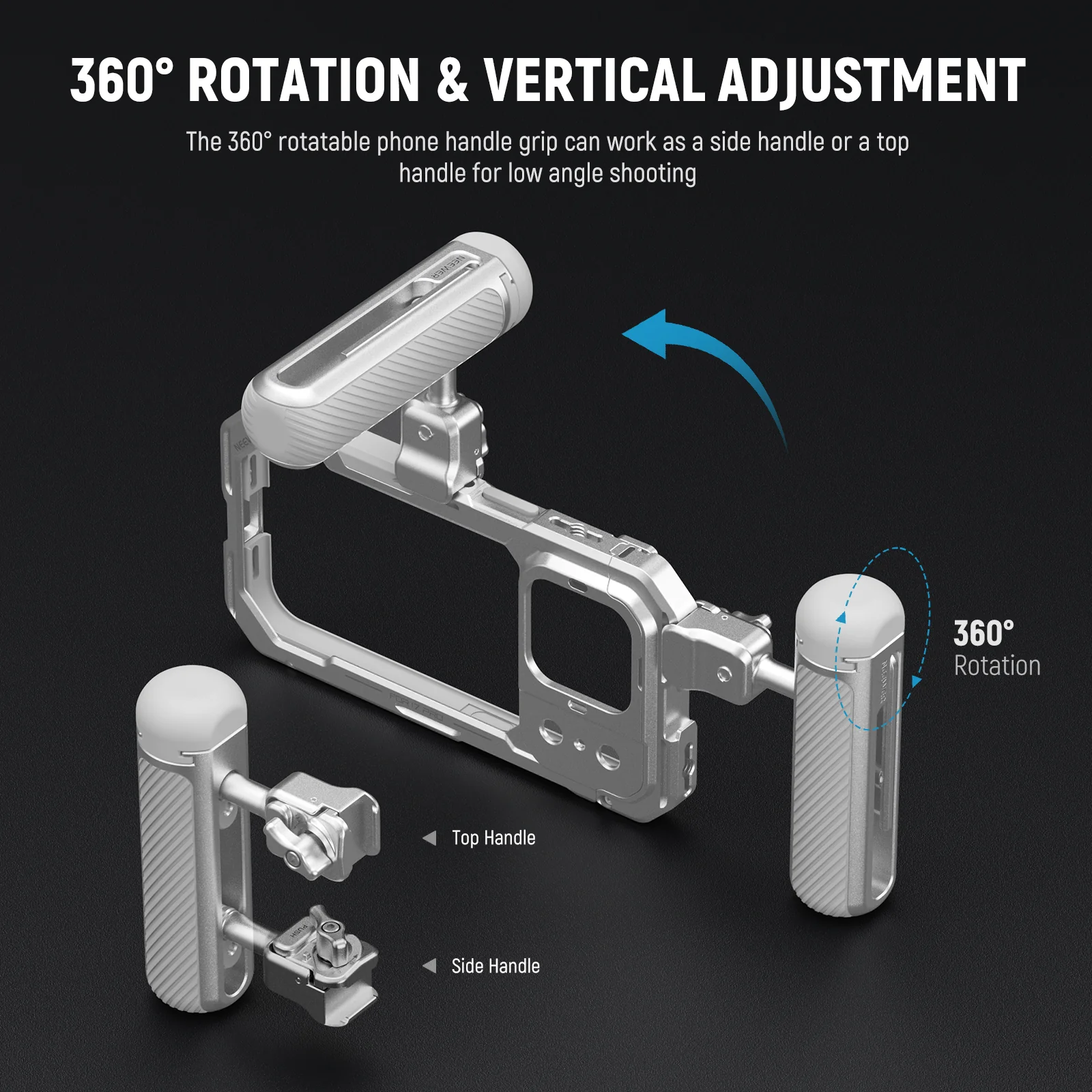 NEEWER PA045 360° Rotation Quick Release Phone Cage Side Handle - Image 22