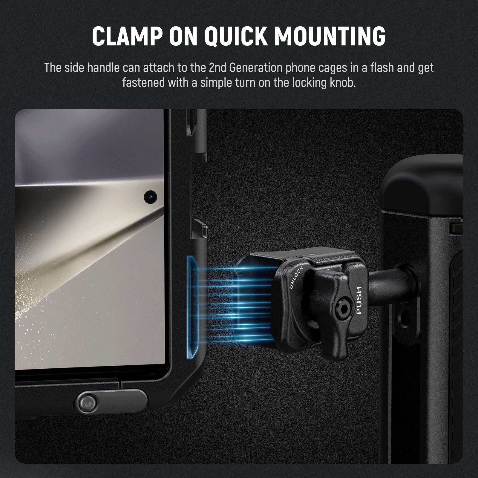 NEEWER PA045 360° Rotation Quick Release Phone Cage Side Handle - Image 3