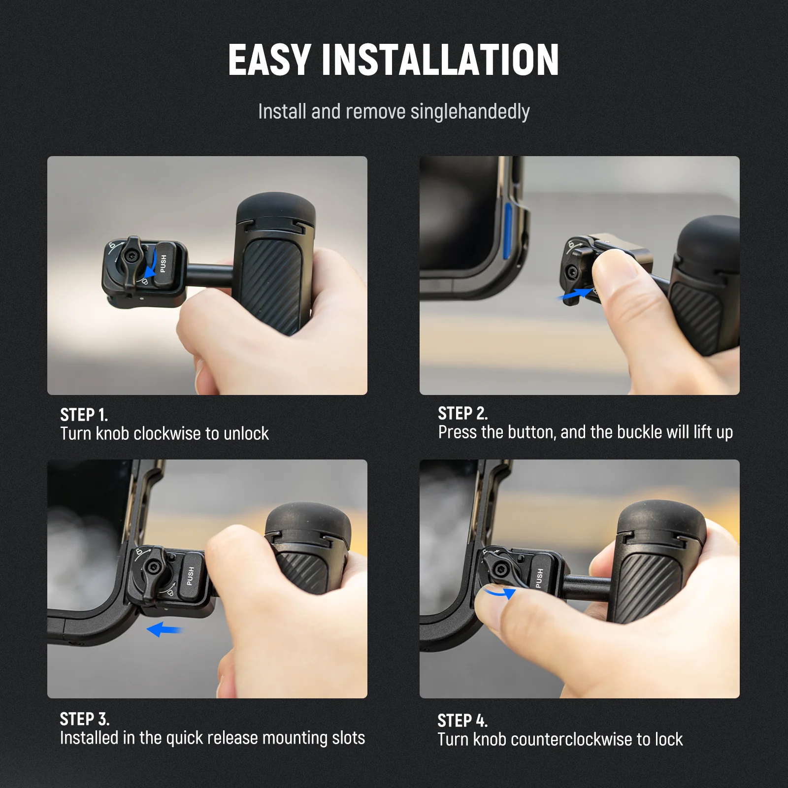 NEEWER PA045 360° Rotation Quick Release Phone Cage Side Handle - Image 4