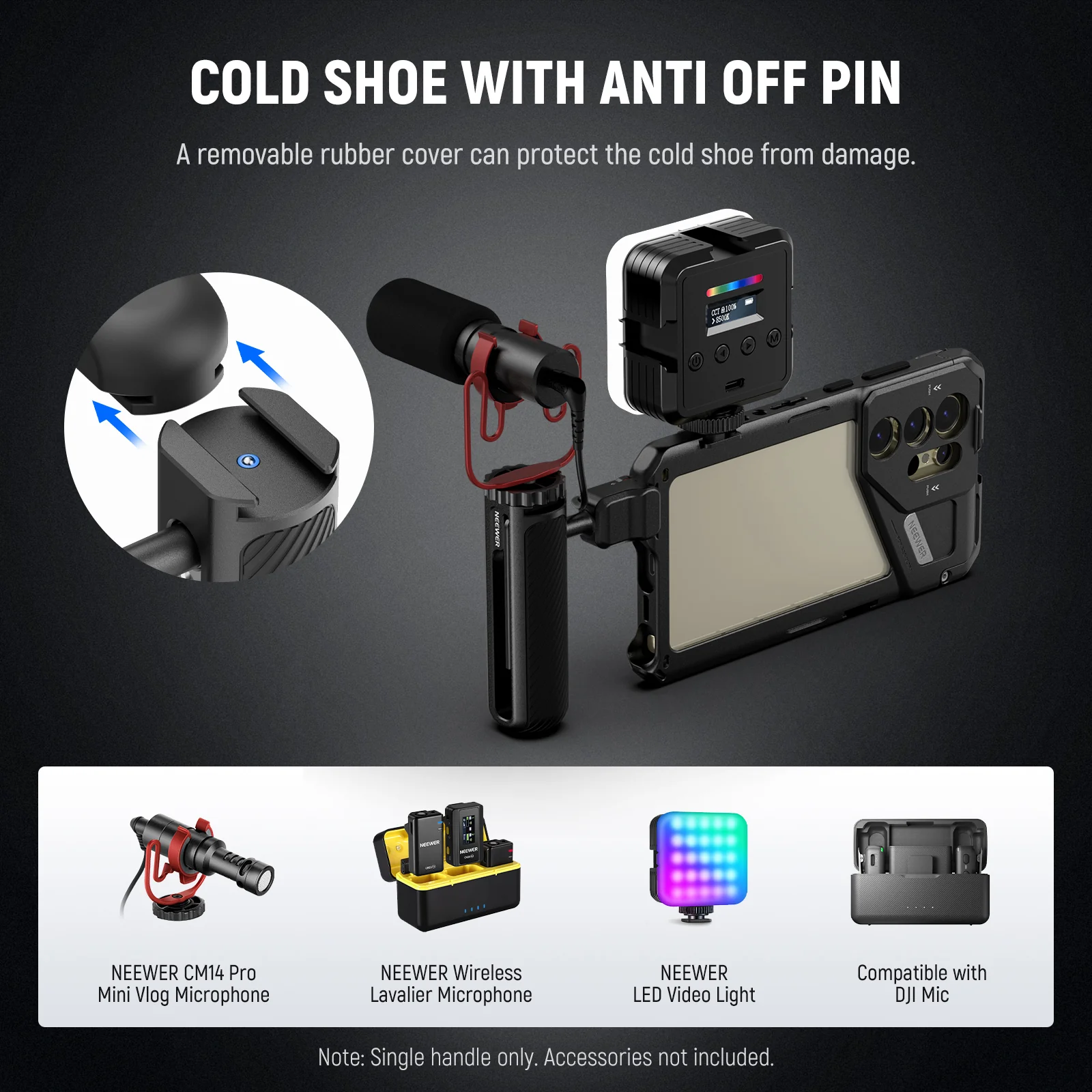 NEEWER PA045 360° Rotation Quick Release Phone Cage Side Handle - Image 5
