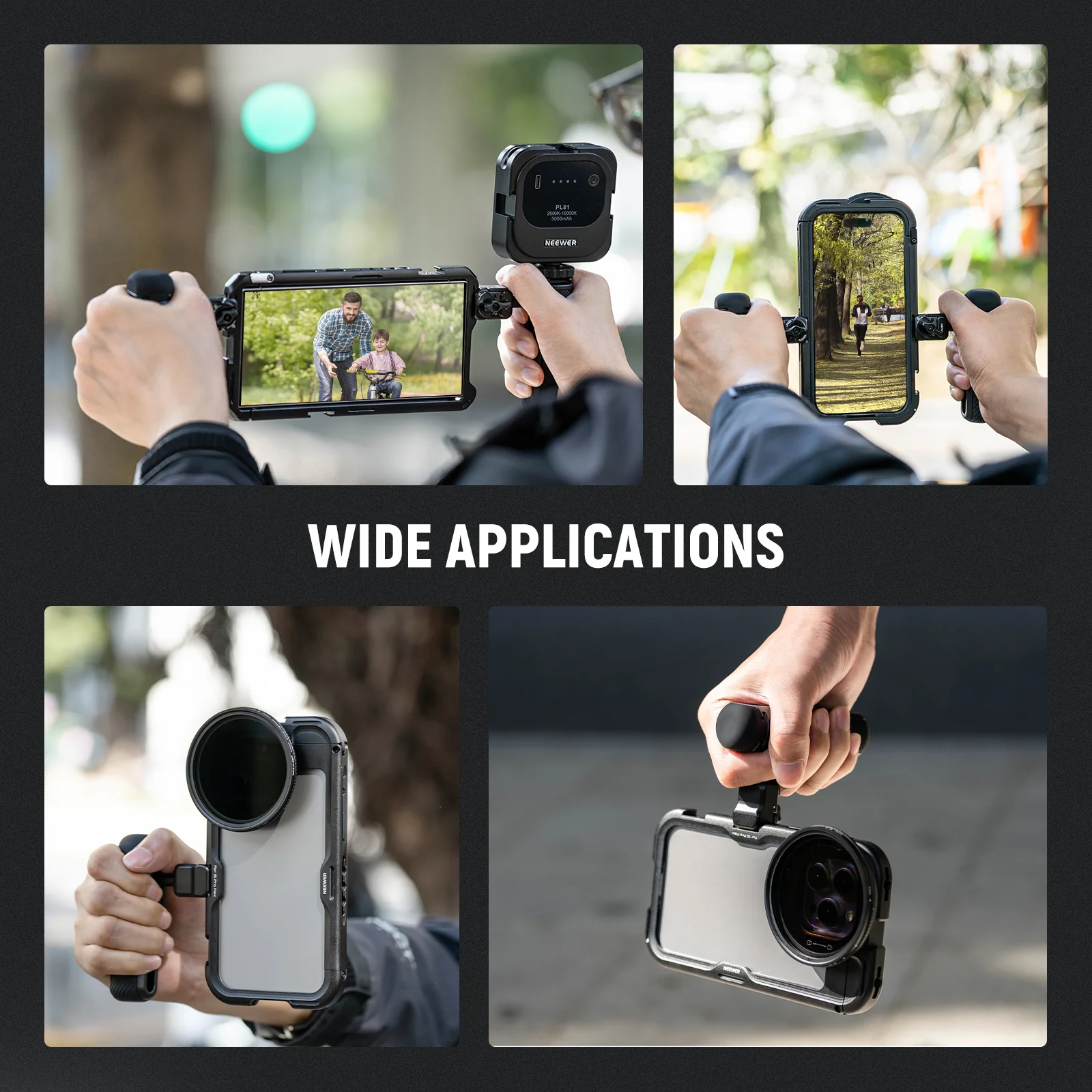 NEEWER PA045 360° Rotation Quick Release Phone Cage Side Handle - Image 8