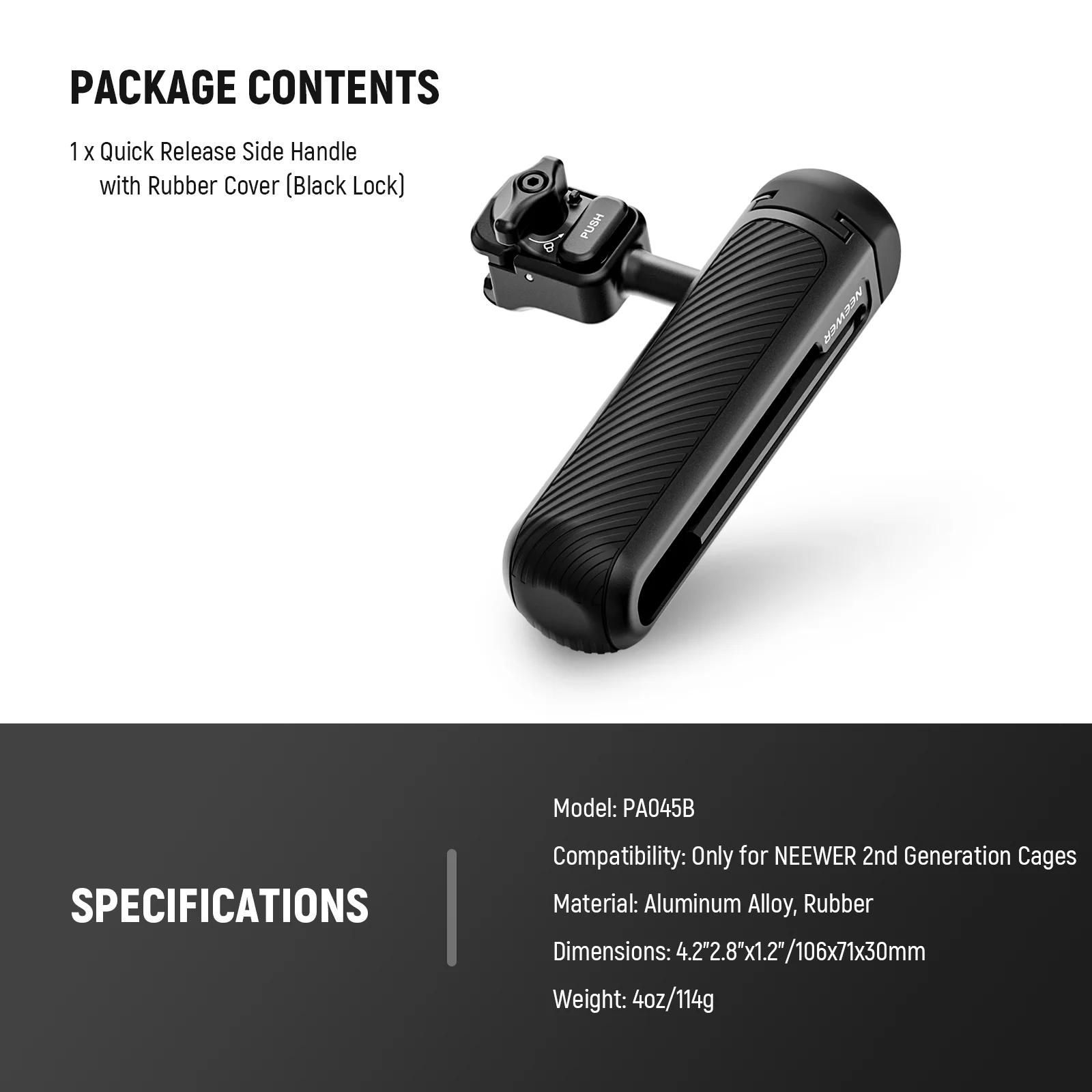 NEEWER PA045 360° Rotation Quick Release Phone Cage Side Handle - Image 9