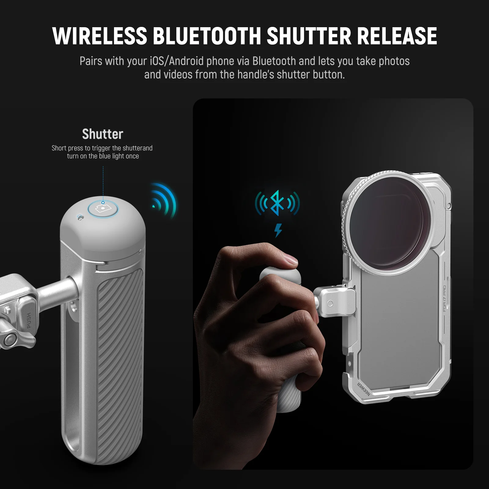 NEEWER PA045E Side Handle with Bluetooth Remote Shutter - Image 11