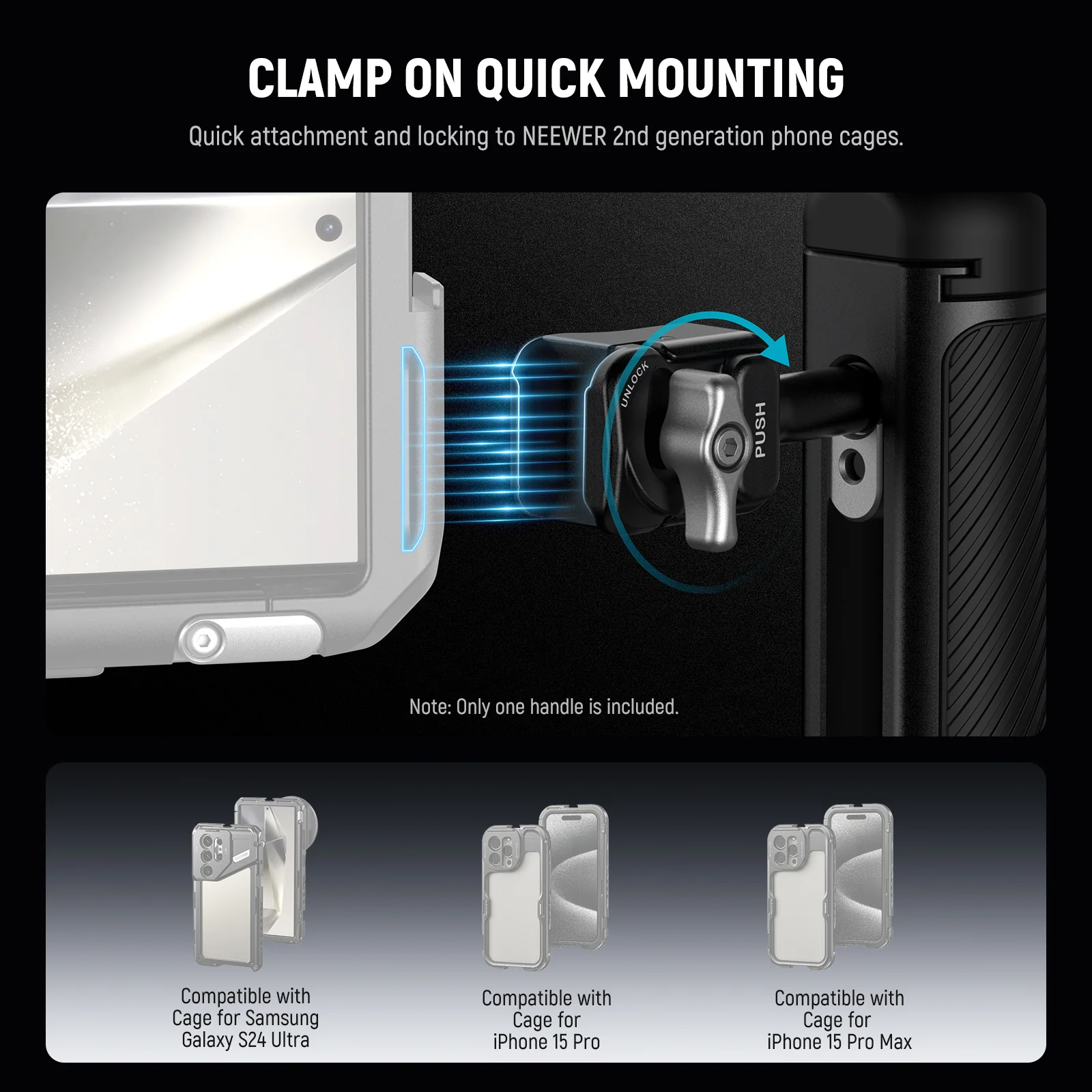 NEEWER PA045E Side Handle with Bluetooth Remote Shutter - Image 2