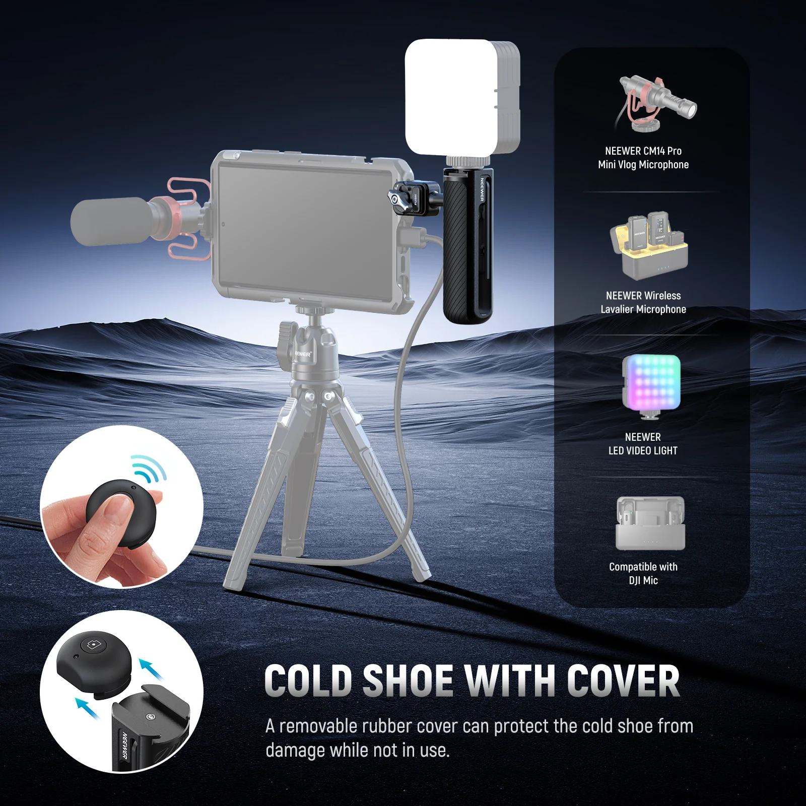 NEEWER PA045E Side Handle with Bluetooth Remote Shutter - Image 3