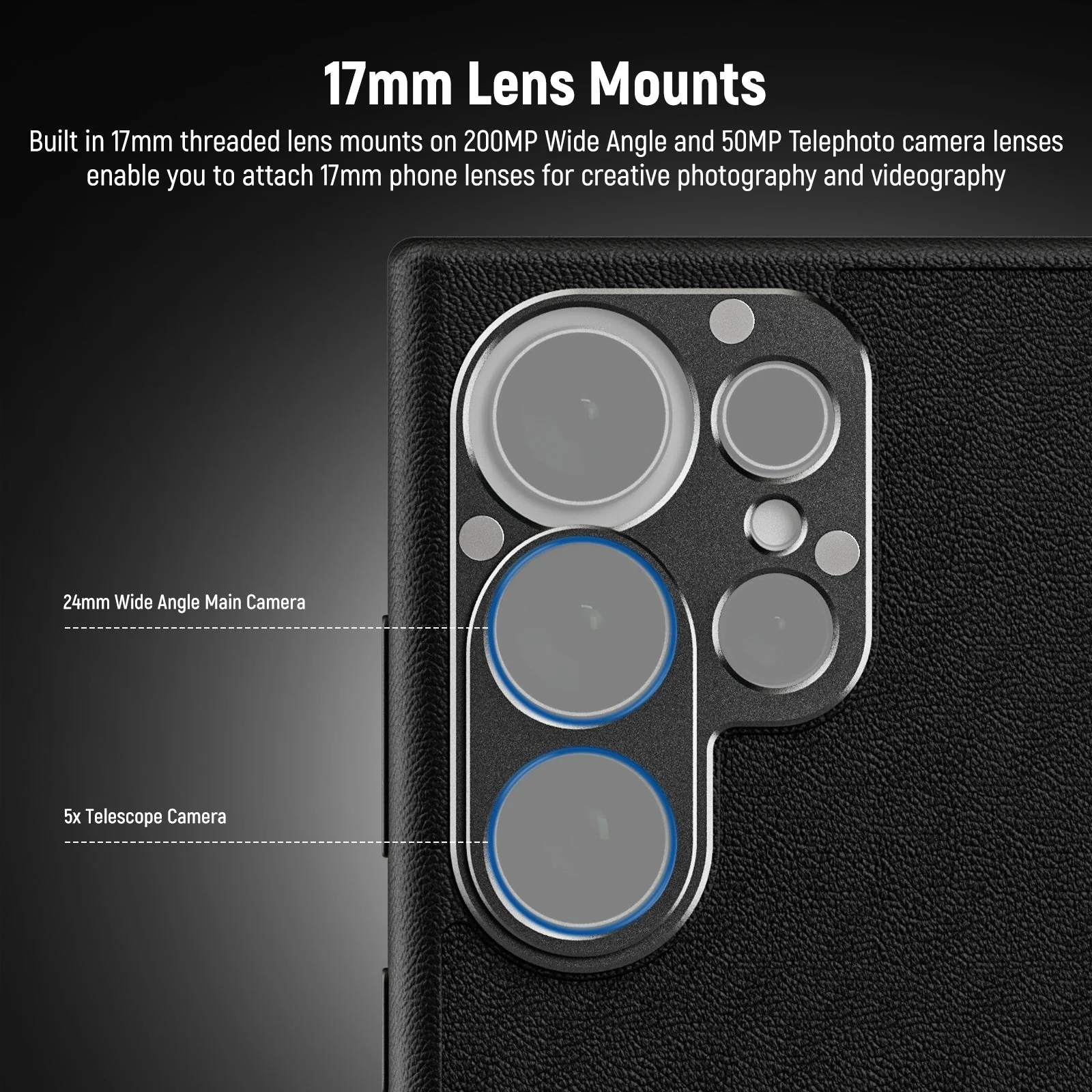 NEEWER PA052 Phone Case for Samsung S24 Ultra with 17mm/67mm Adapters - Image 4