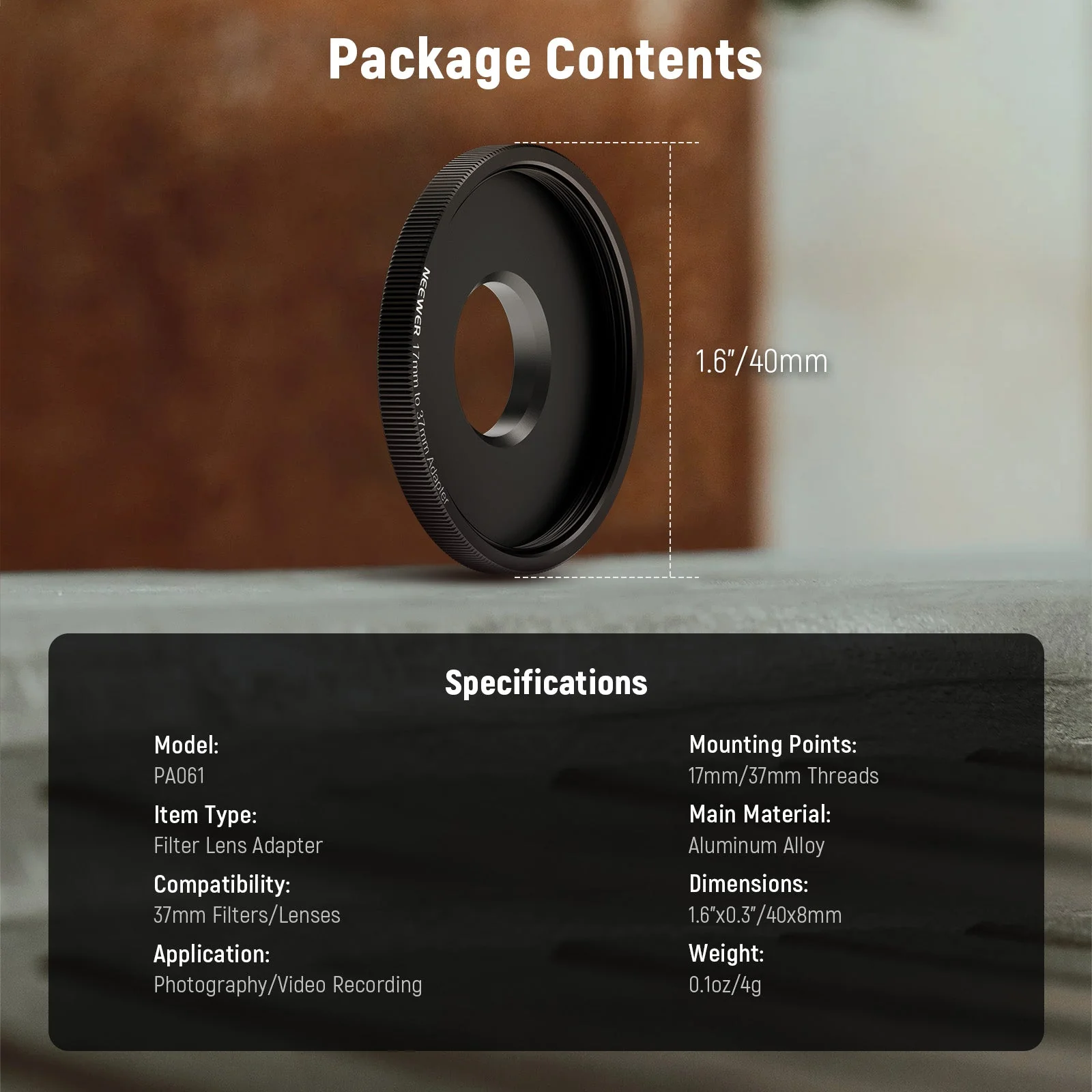 NEEWER PA061/PA062 Lens Filter Adapter Ring - Image 7