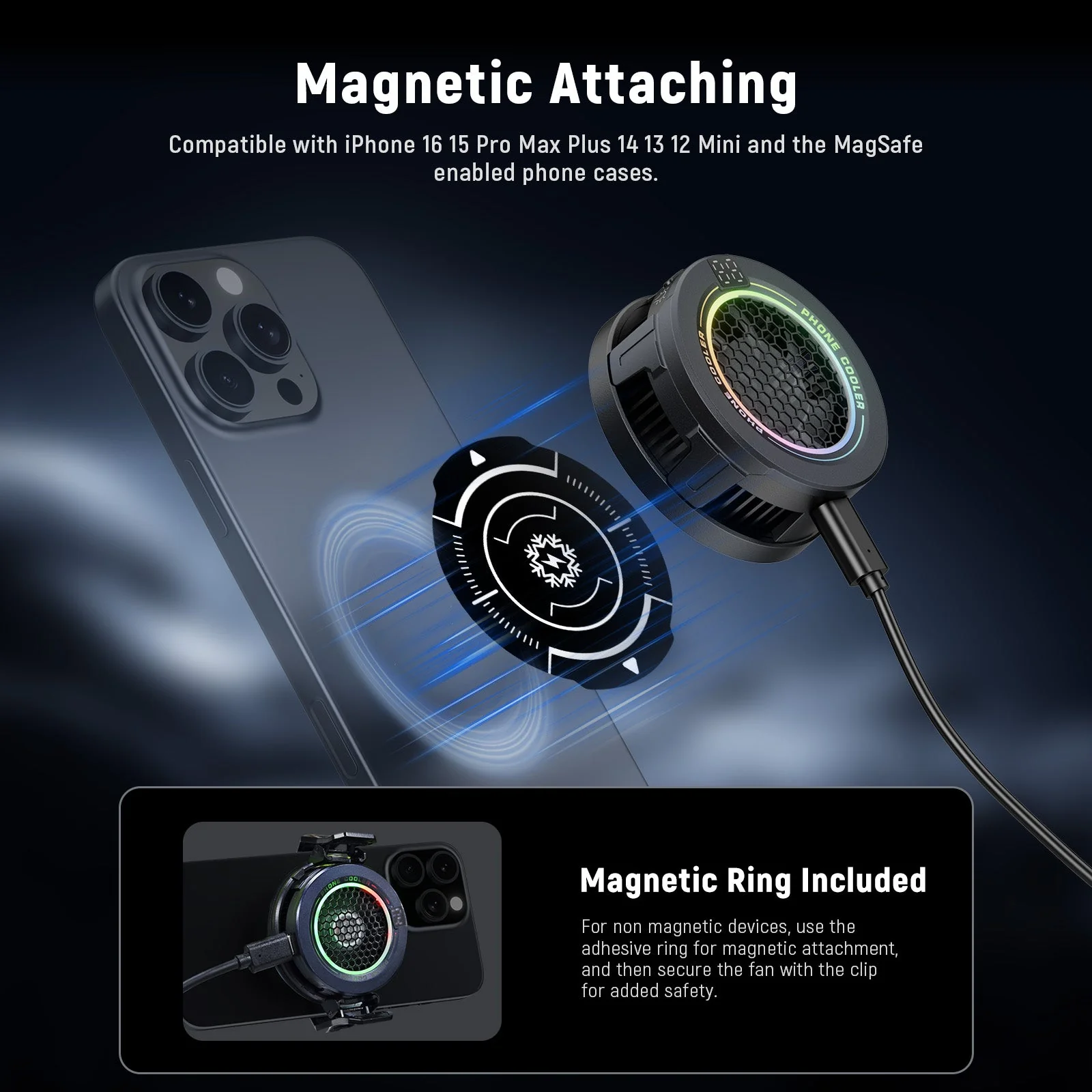 NEEWER BASICS PA069 Magnetic Phone Cooler Fan - Image 3