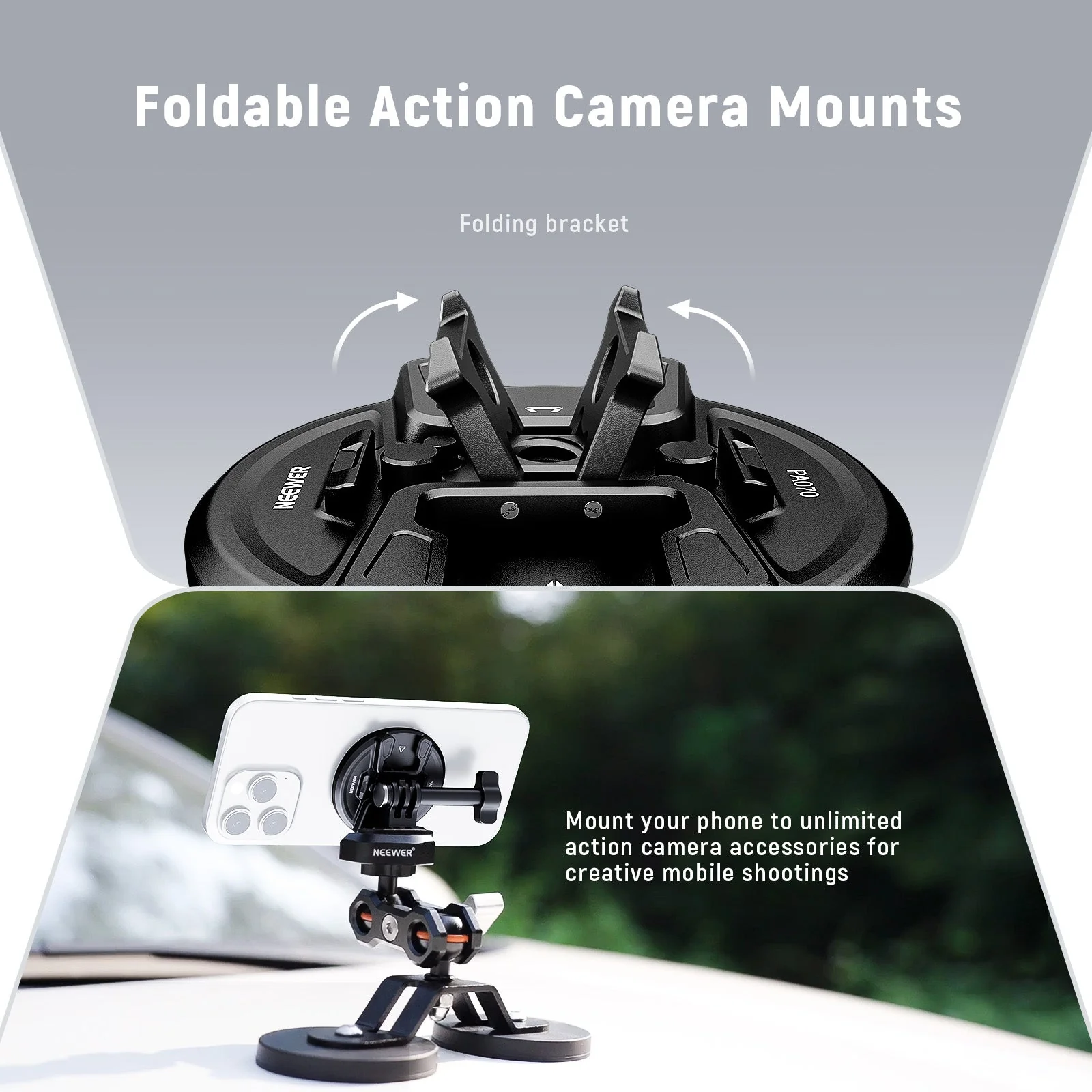 NEEWER PA070 Magnetic Phone Tripod Mount for MagSafe iPhone - Image 4
